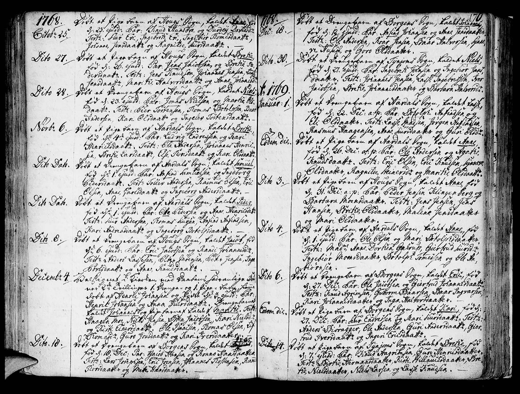 Lærdal sokneprestembete, SAB/A-81201: Ministerialbok nr. A 2, 1752-1782, s. 170