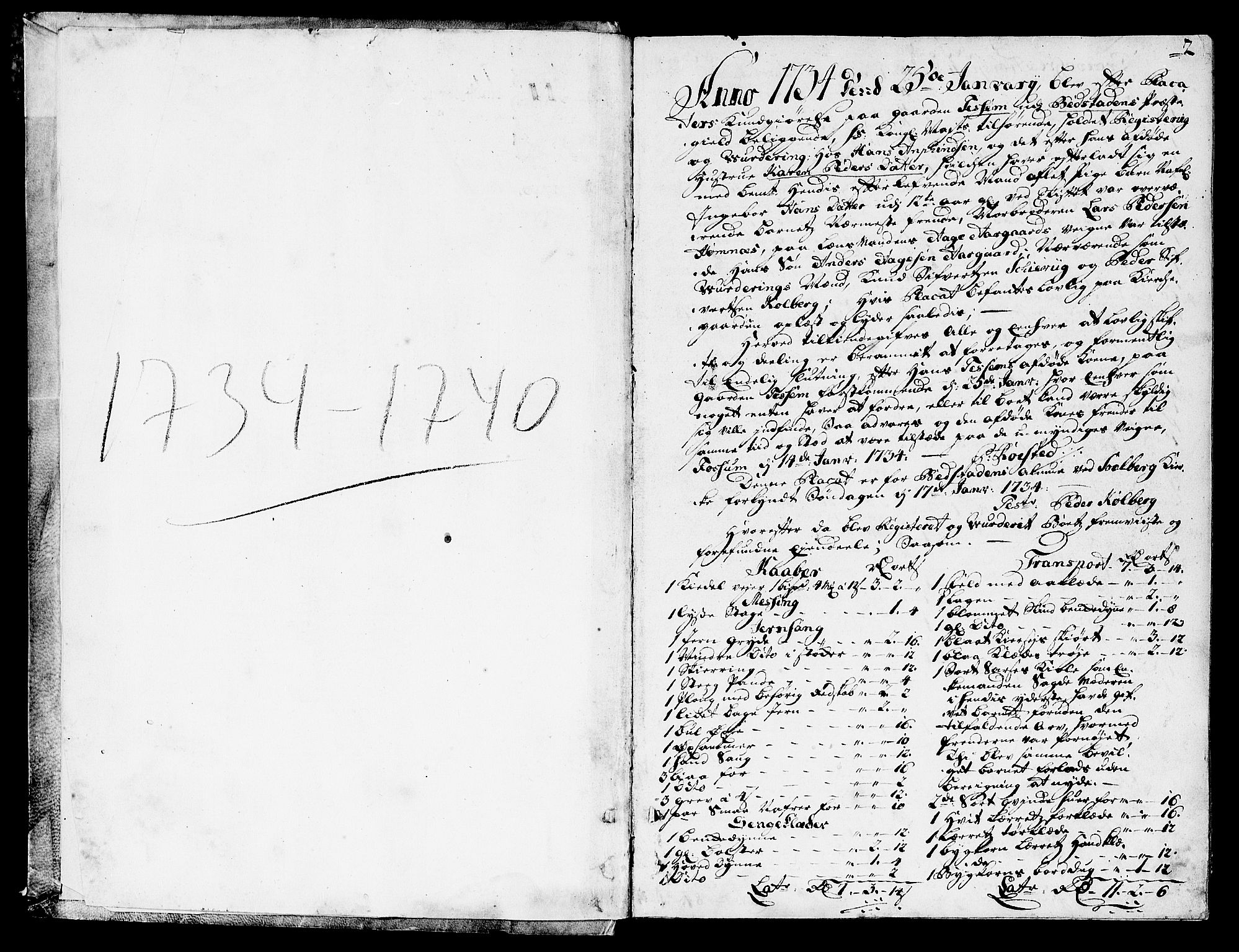 Inderøy sorenskriveri, SAT/A-4147/1/3/3A/L0007: Skifteprotokoll, 1734-1740, s. 1b-2a