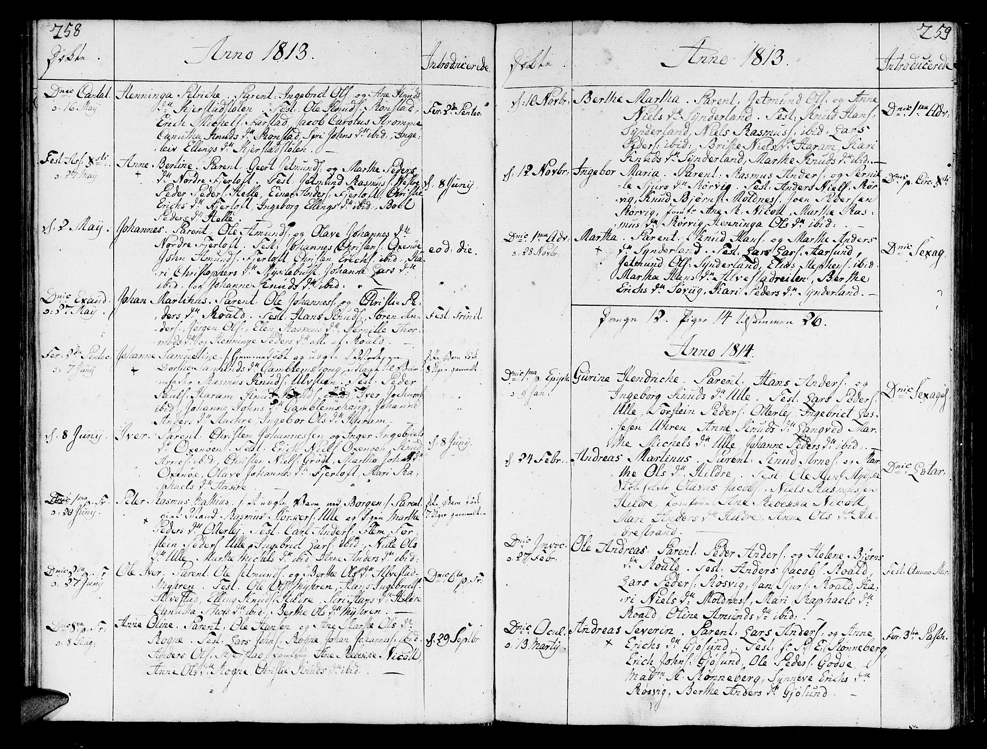 Ministerialprotokoller, klokkerbøker og fødselsregistre - Møre og Romsdal, AV/SAT-A-1454/536/L0494: Ministerialbok nr. 536A03, 1803-1836, s. 258-259