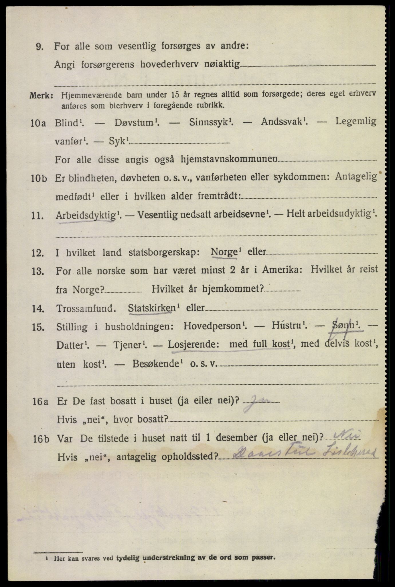 SAKO, Folketelling 1920 for 0824 Gransherad herred, 1920, s. 3129