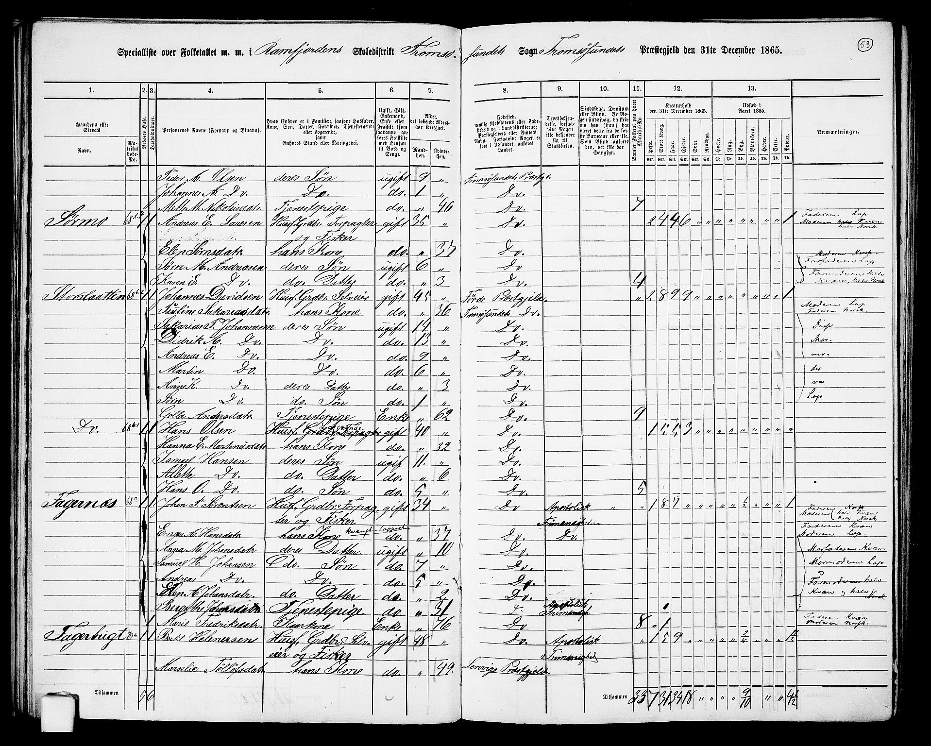 RA, Folketelling 1865 for 1934P Tromsøysund prestegjeld, 1865, s. 48