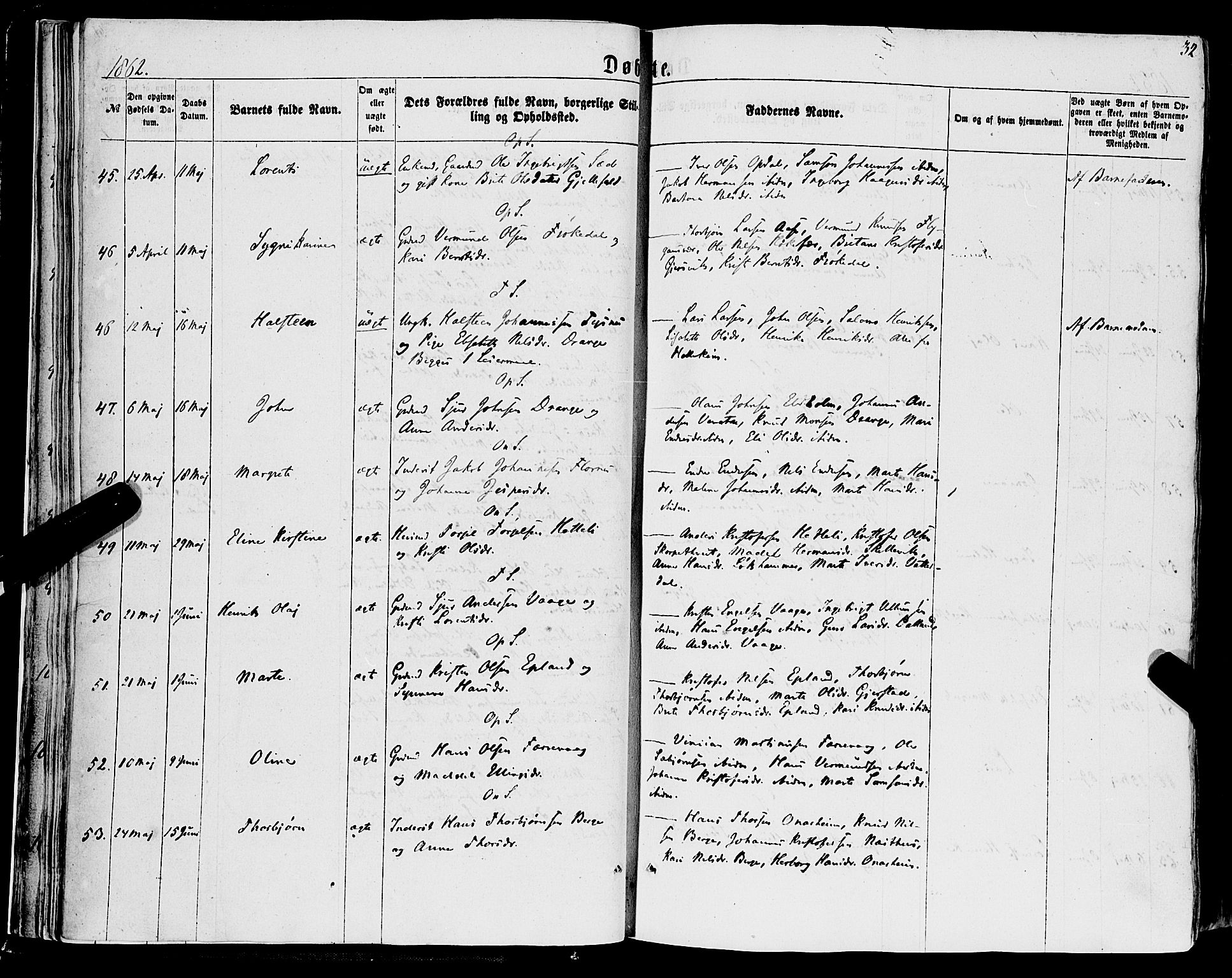 Tysnes sokneprestembete, AV/SAB-A-78601/H/Haa: Ministerialbok nr. A 11, 1860-1871, s. 32