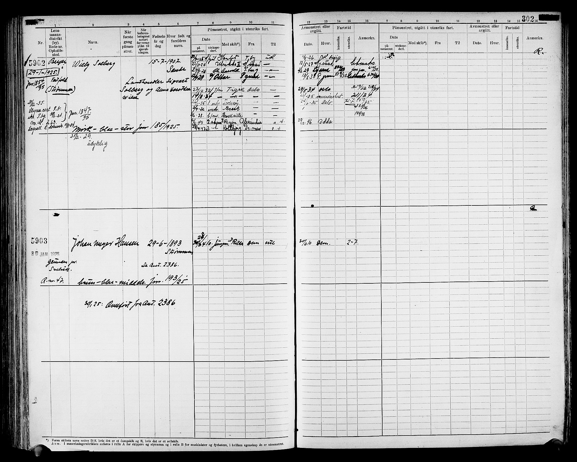 Drammen innrulleringsdistrikt, AV/SAKO-A-781/F/Fc/L0008: Hovedrulle, 1923, s. 308