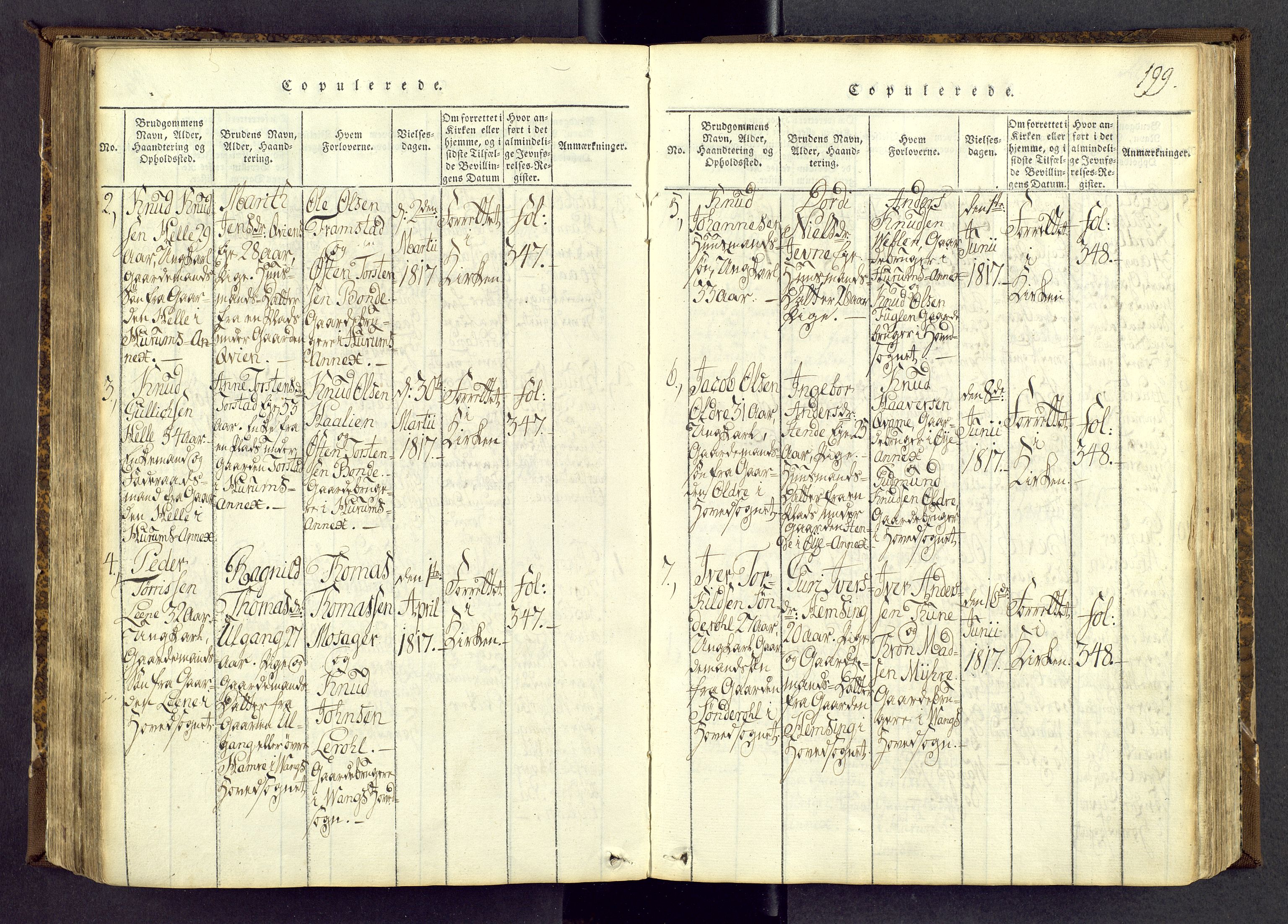 Vang prestekontor, Valdres, SAH/PREST-140/H/Ha/L0004: Ministerialbok nr. 4, 1814-1831, s. 199