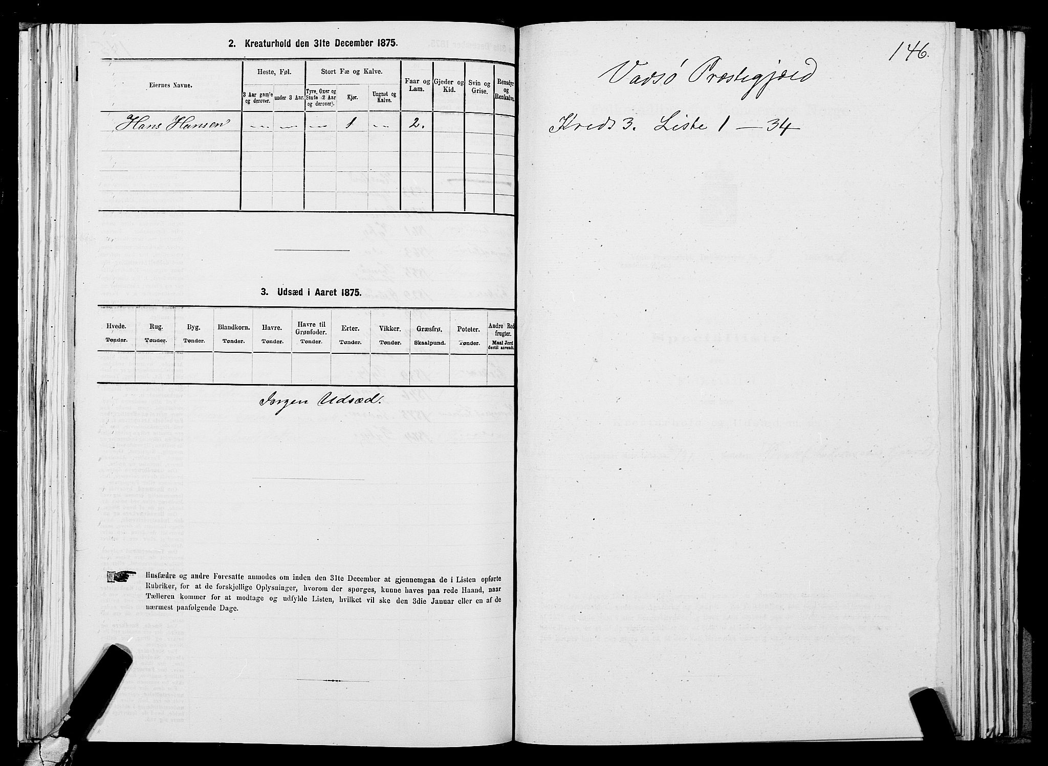 SATØ, Folketelling 1875 for 2029L Vadsø prestegjeld, Vadsø landsokn, 1875, s. 1146