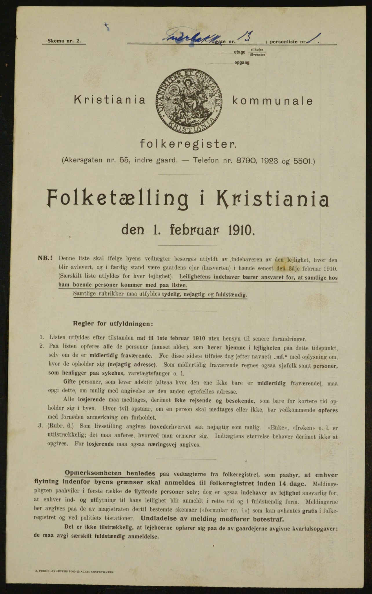 OBA, Kommunal folketelling 1.2.1910 for Kristiania, 1910, s. 111504