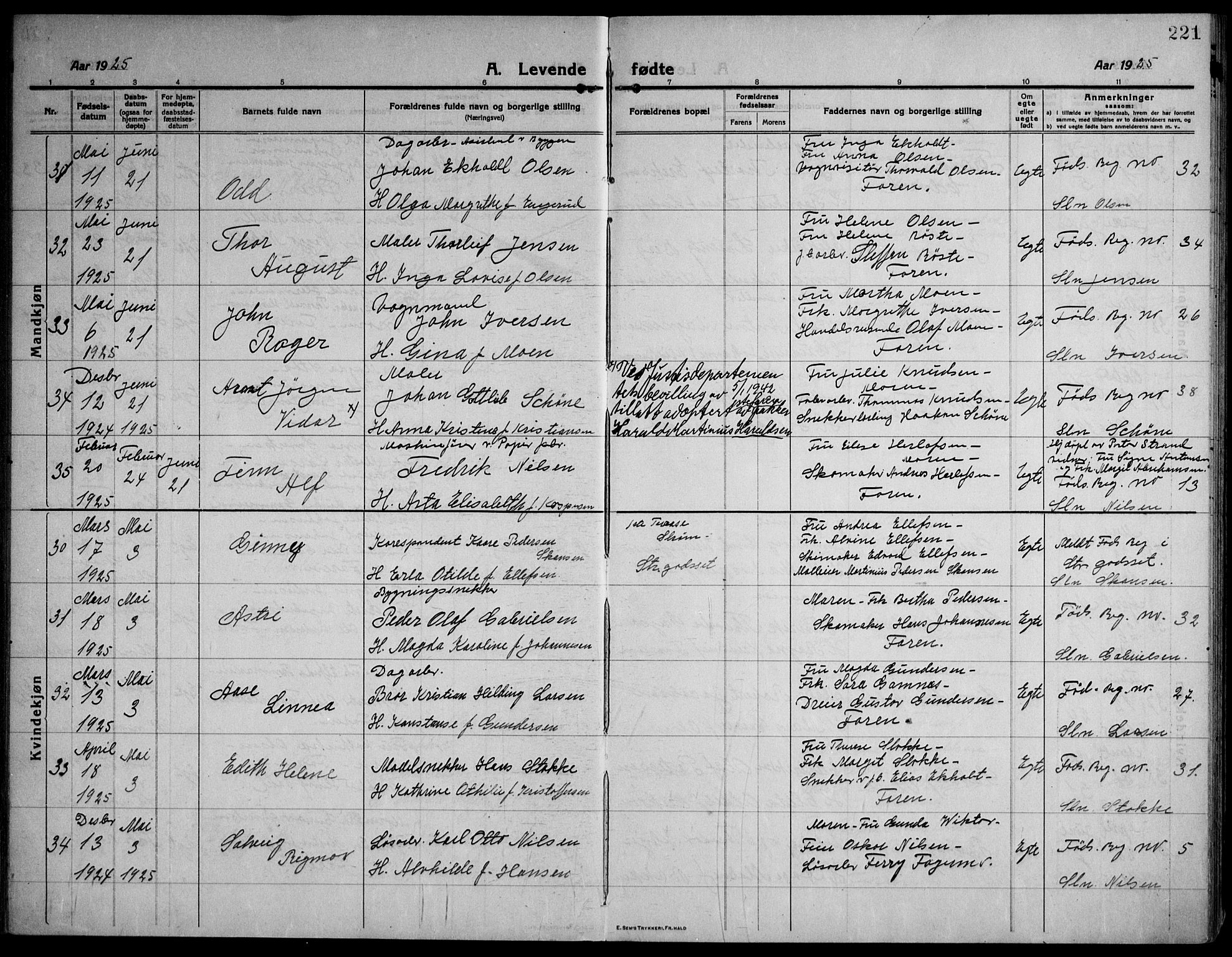 Strømsø kirkebøker, AV/SAKO-A-246/F/Fa/L0029: Ministerialbok nr. I 27, 1915-1930, s. 221