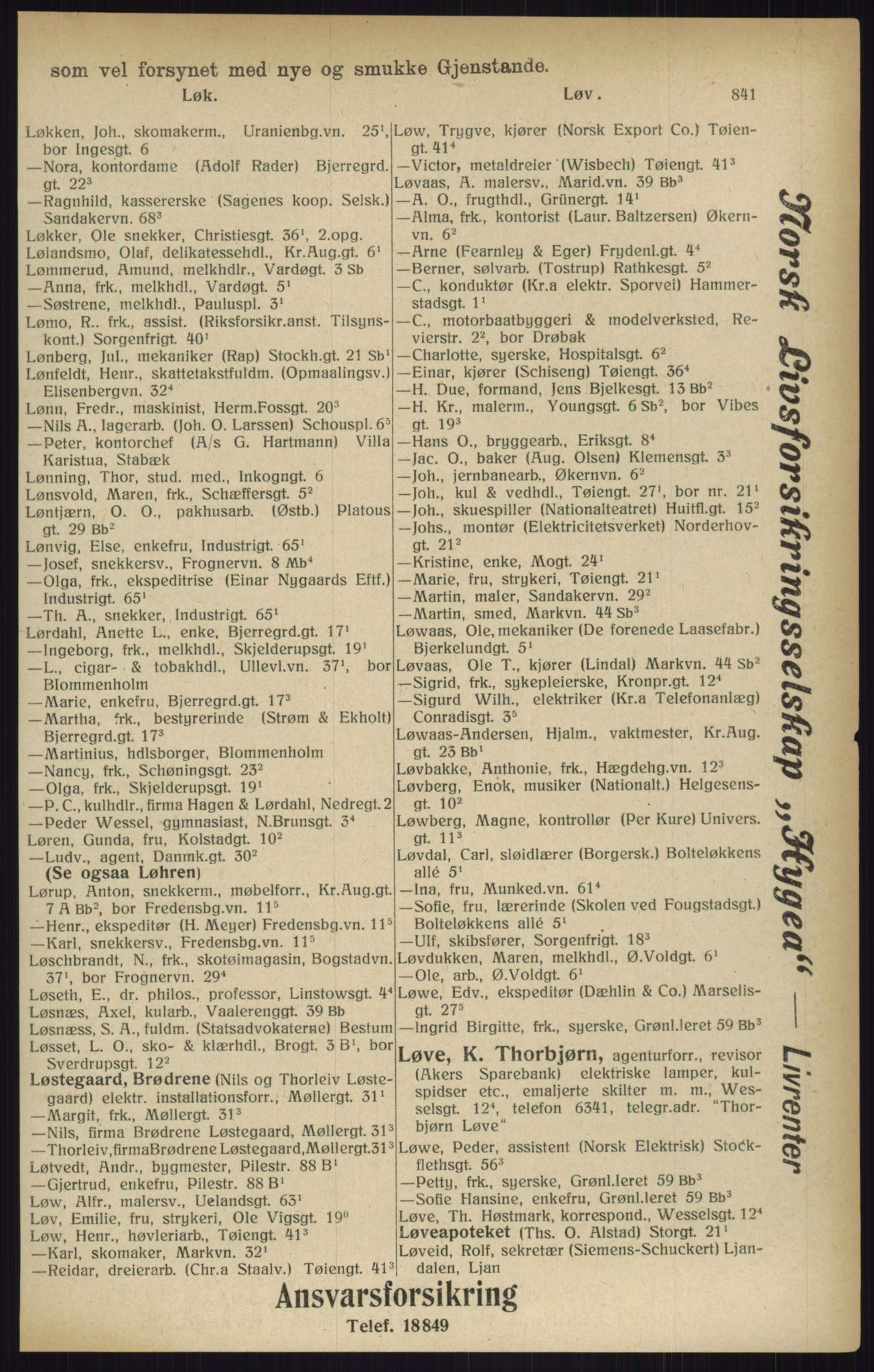 Kristiania/Oslo adressebok, PUBL/-, 1916, s. 841