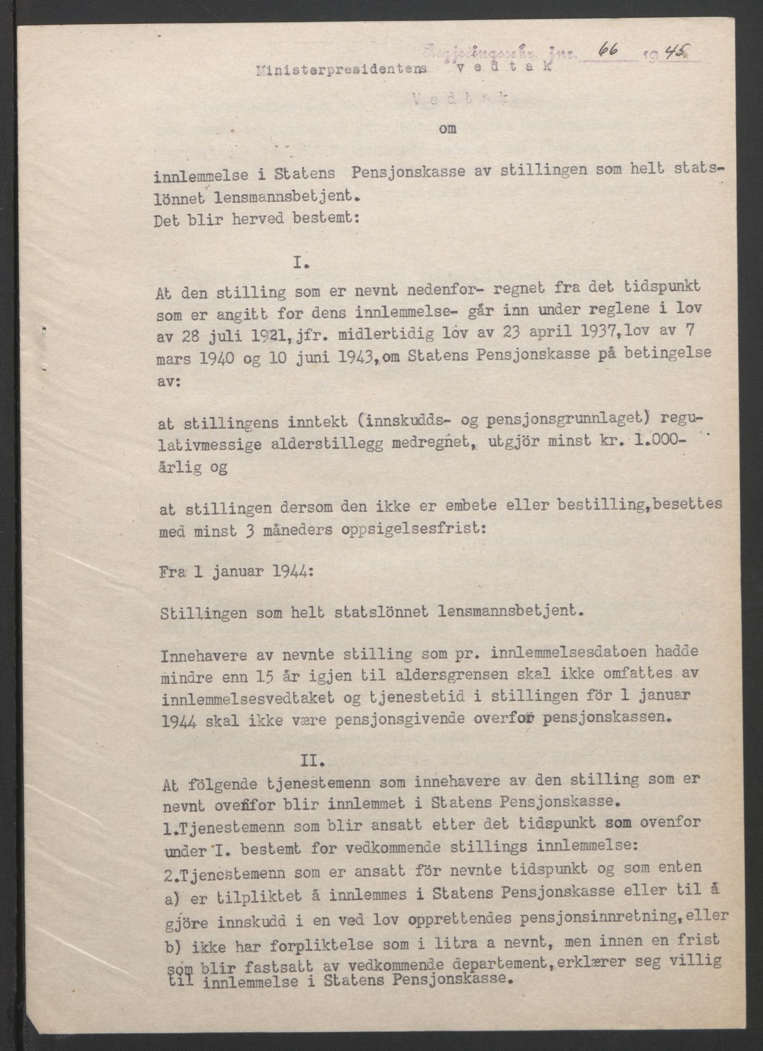 NS-administrasjonen 1940-1945 (Statsrådsekretariatet, de kommisariske statsråder mm), AV/RA-S-4279/D/Db/L0101/0001: -- / Lover og vedtak, 1945, s. 234