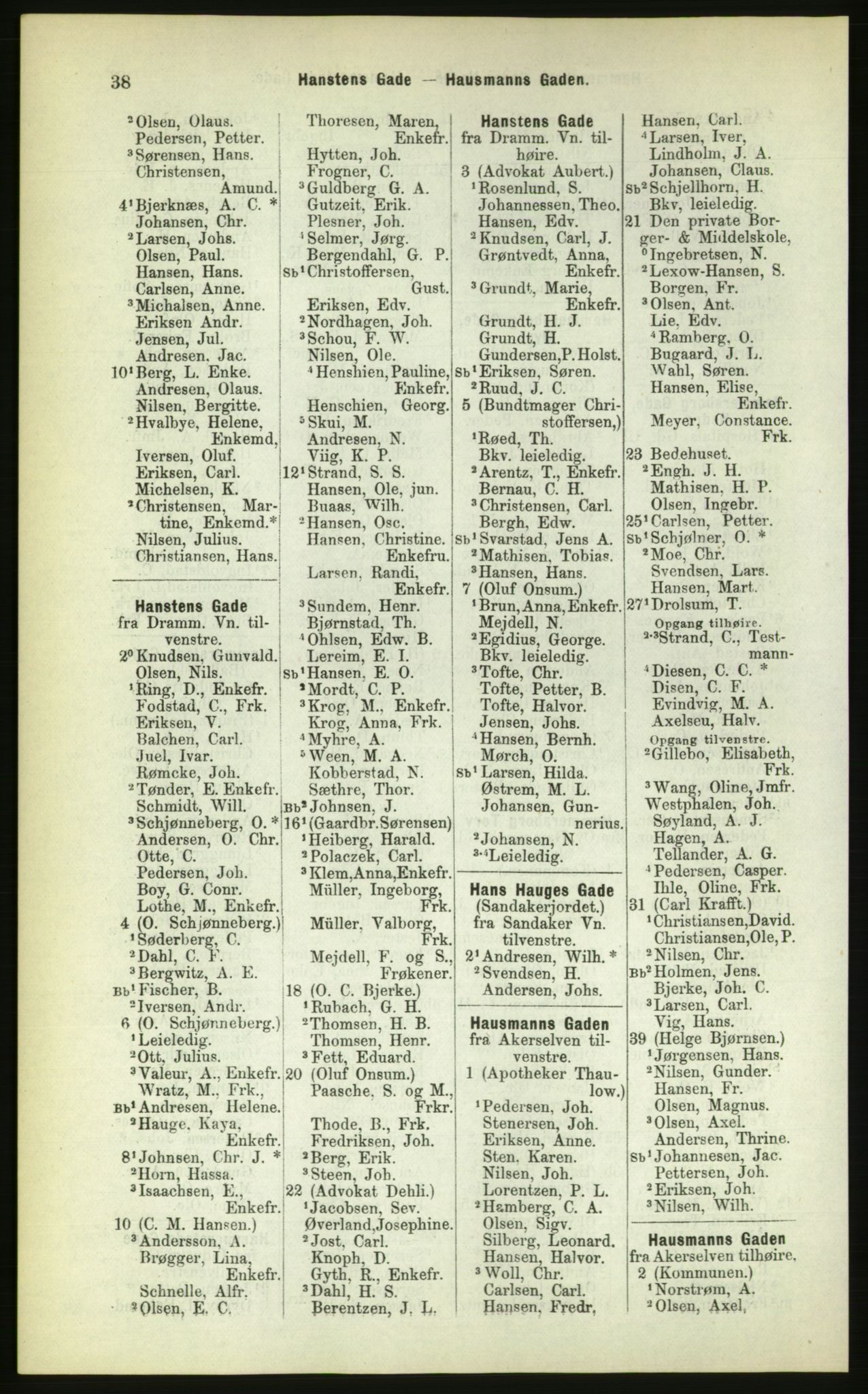 Kristiania/Oslo adressebok, PUBL/-, 1883, s. 38