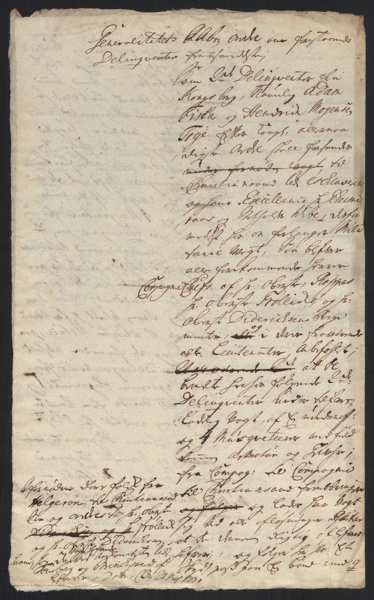 Kommanderende general (KG I) med Det norske krigsdirektorium, AV/RA-EA-5419/B/L0013: Kommanderende generals konsepter, 1730-1733, s. 49