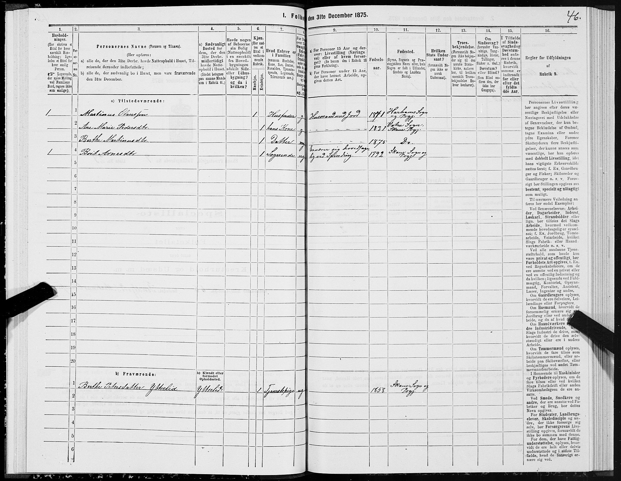 SAT, Folketelling 1875 for 1529P Skodje prestegjeld, 1875, s. 3046