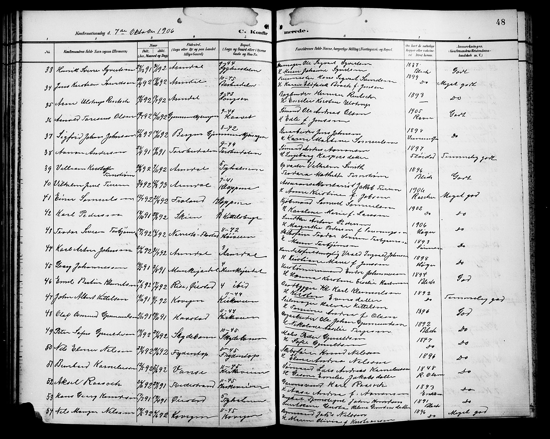 Barbu sokneprestkontor, AV/SAK-1111-0003/F/Fb/L0003: Klokkerbok nr. B 3, 1897-1911, s. 48
