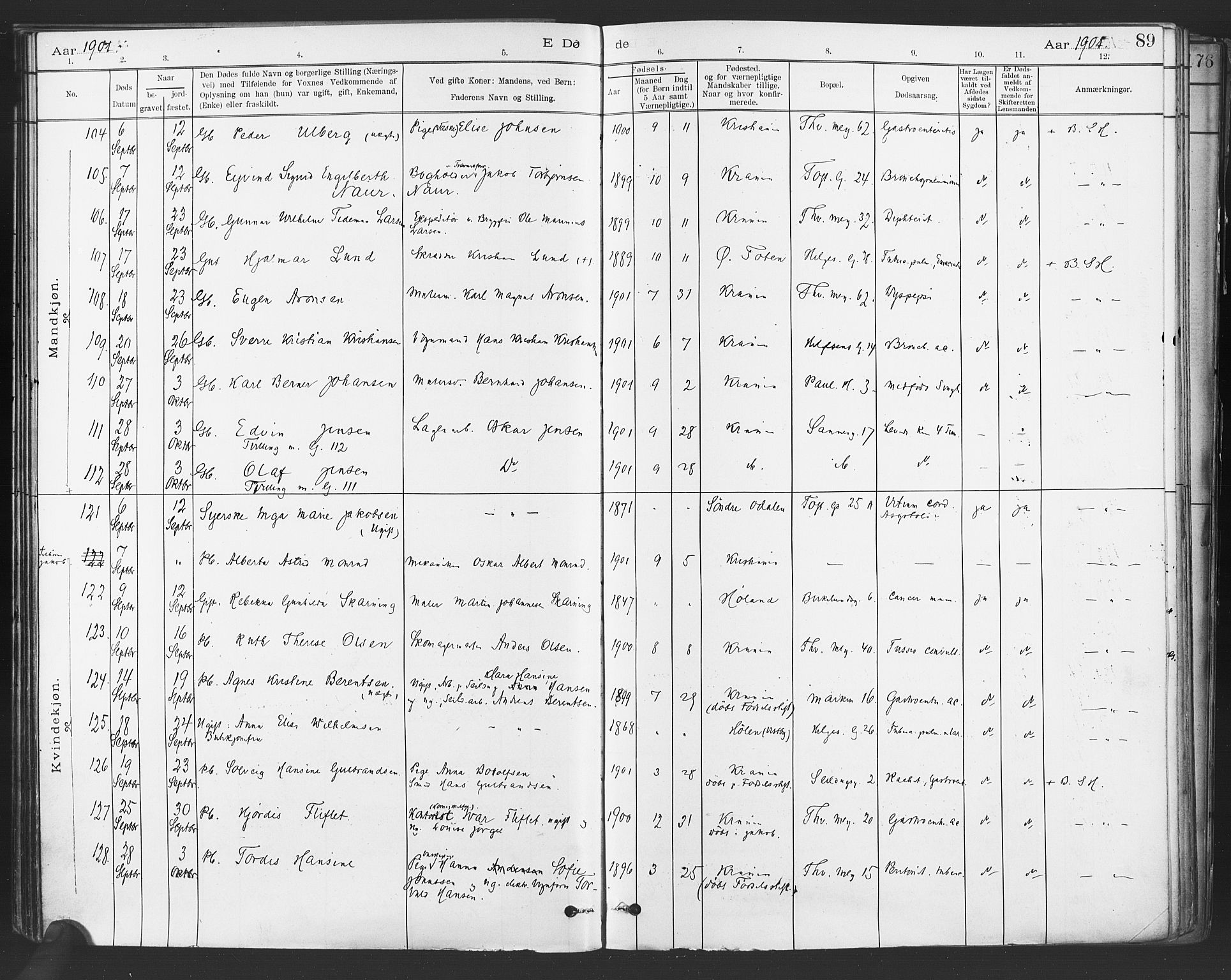 Paulus prestekontor Kirkebøker, AV/SAO-A-10871/F/Fa/L0012: Ministerialbok nr. 12, 1897-1908, s. 89