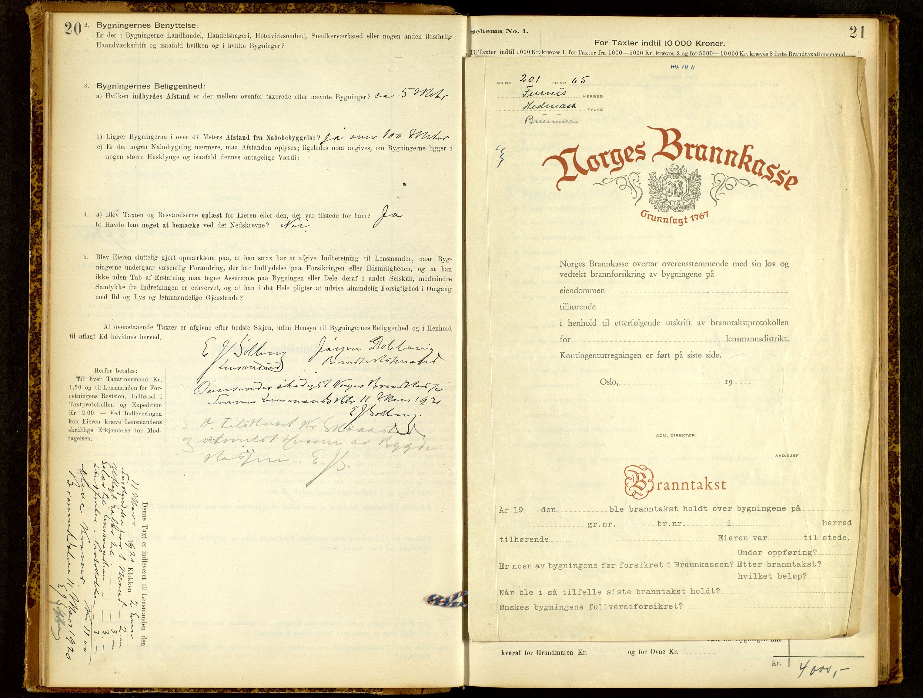 Norges Brannkasse, Furnes, AV/SAH-NBRANF-004/F/L0006: Branntakstprotokoll, 1908-1954