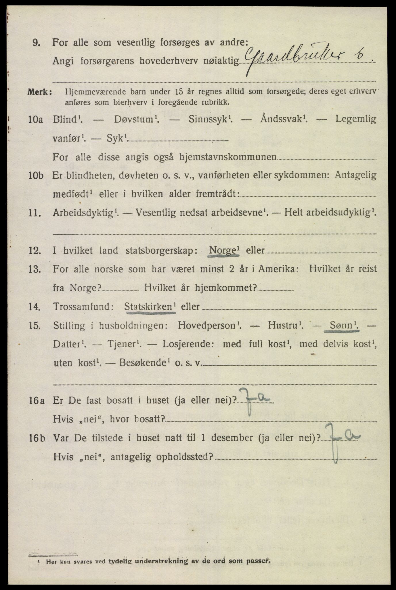 SAK, Folketelling 1920 for 1024 Bjelland herred, 1920, s. 2056