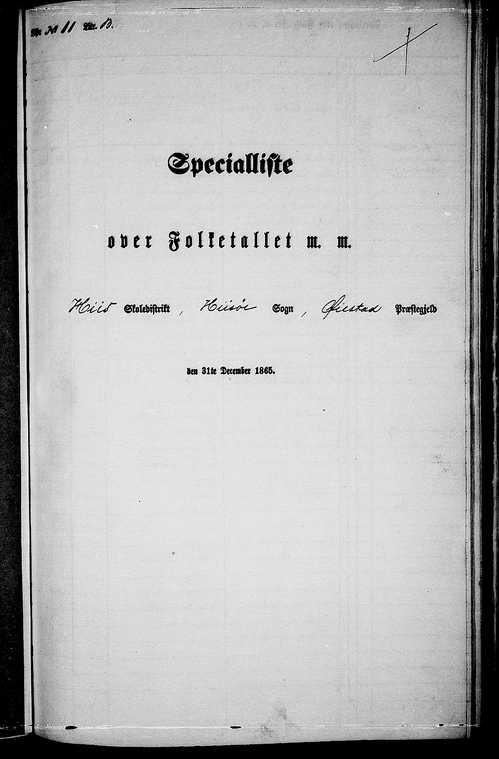 RA, Folketelling 1865 for 0920P Øyestad prestegjeld, 1865, s. 193