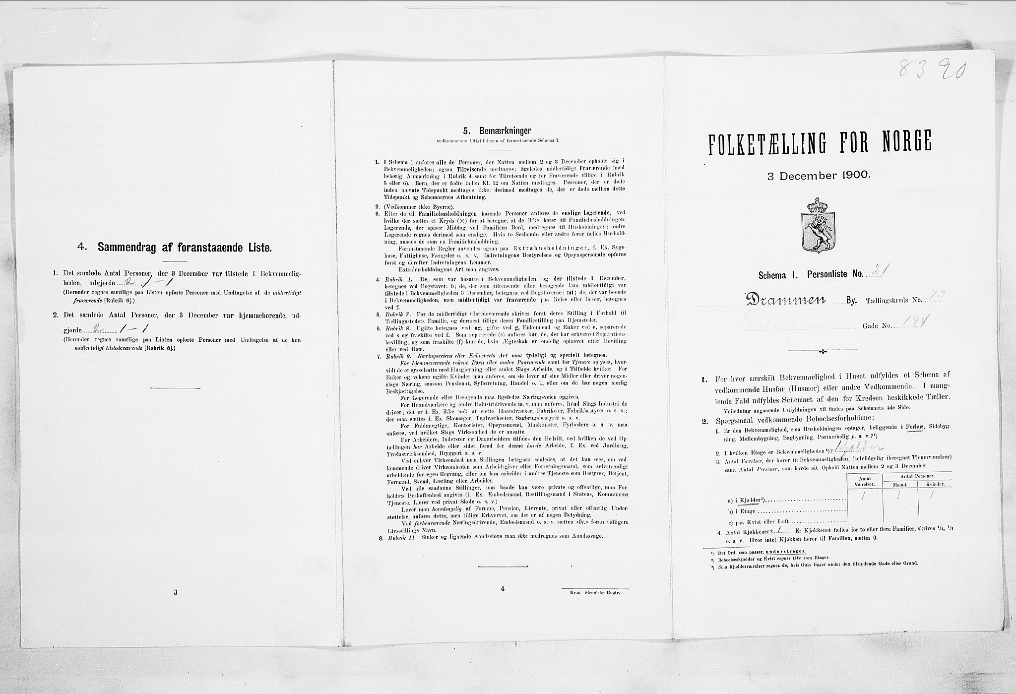 RA, Folketelling 1900 for 0602 Drammen kjøpstad, 1900, s. 12691