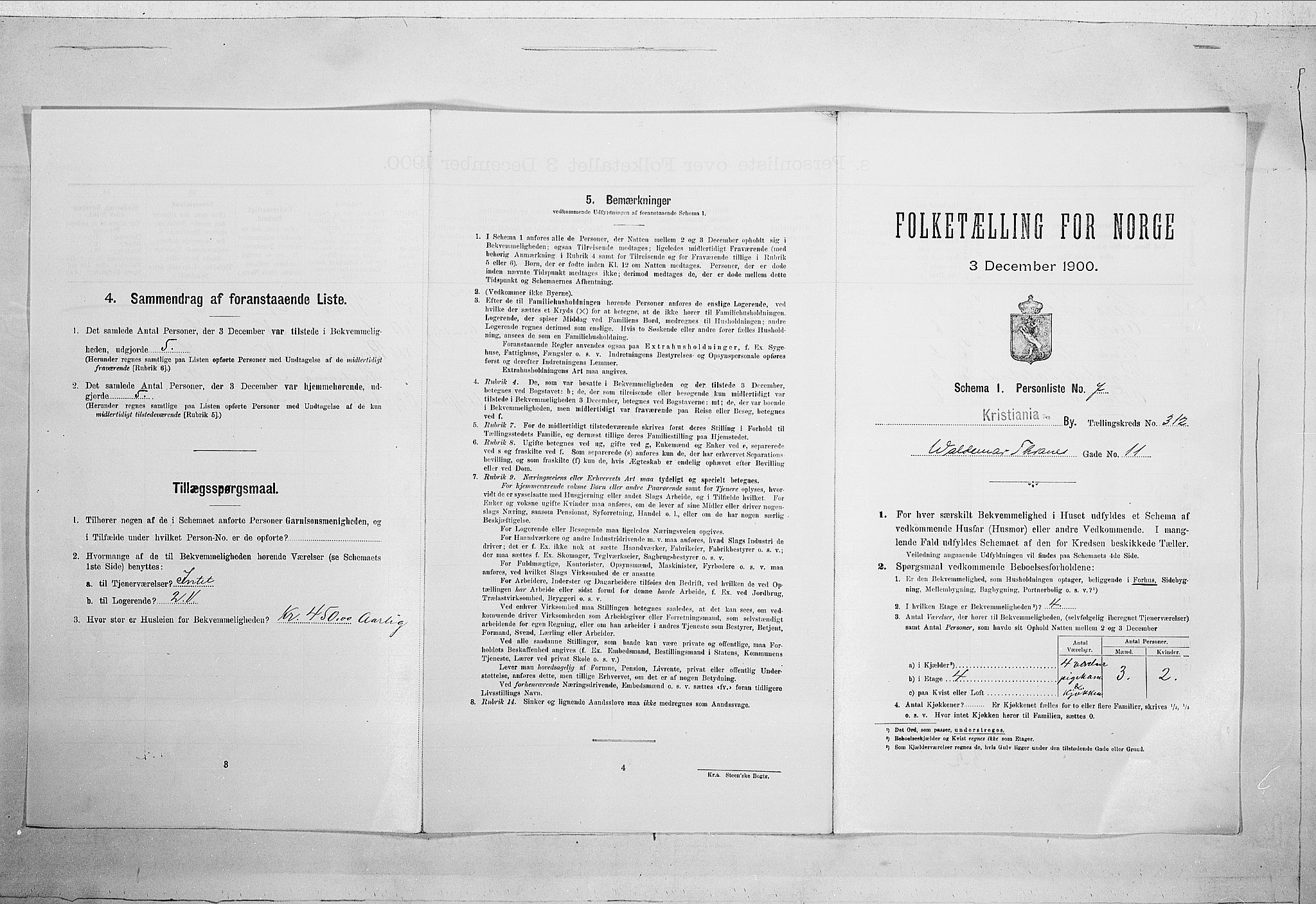 SAO, Folketelling 1900 for 0301 Kristiania kjøpstad, 1900, s. 110260