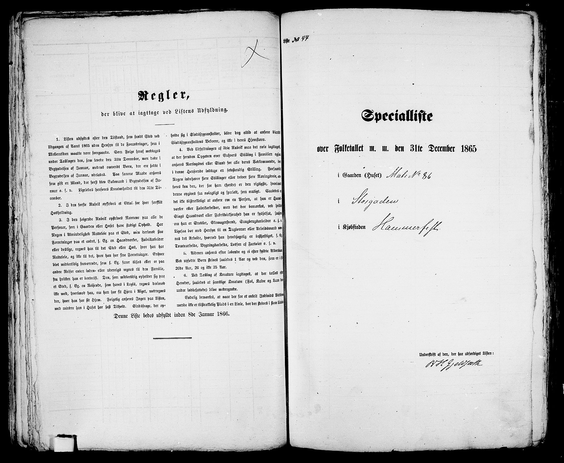 RA, Folketelling 1865 for 2001B Hammerfest prestegjeld, Hammerfest kjøpstad, 1865, s. 95