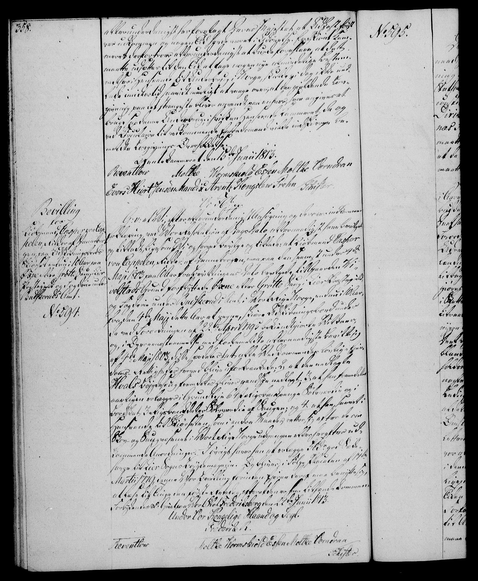 Rentekammeret, Kammerkanselliet, RA/EA-3111/G/Gg/Gga/L0020: Norsk ekspedisjonsprotokoll med register (merket RK 53.20), 1811-1814, s. 358