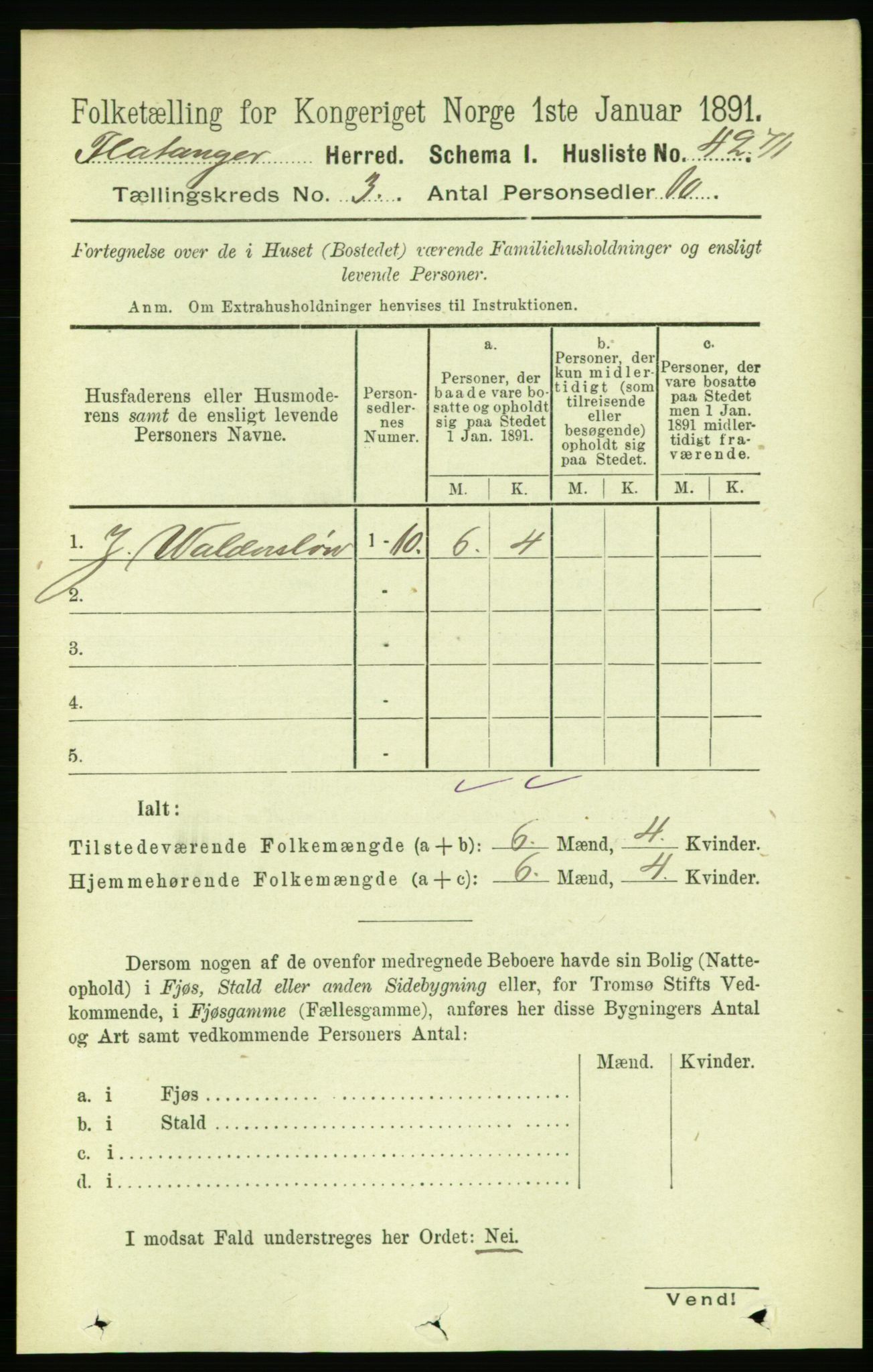 RA, Folketelling 1891 for 1749 Flatanger herred, 1891, s. 1317