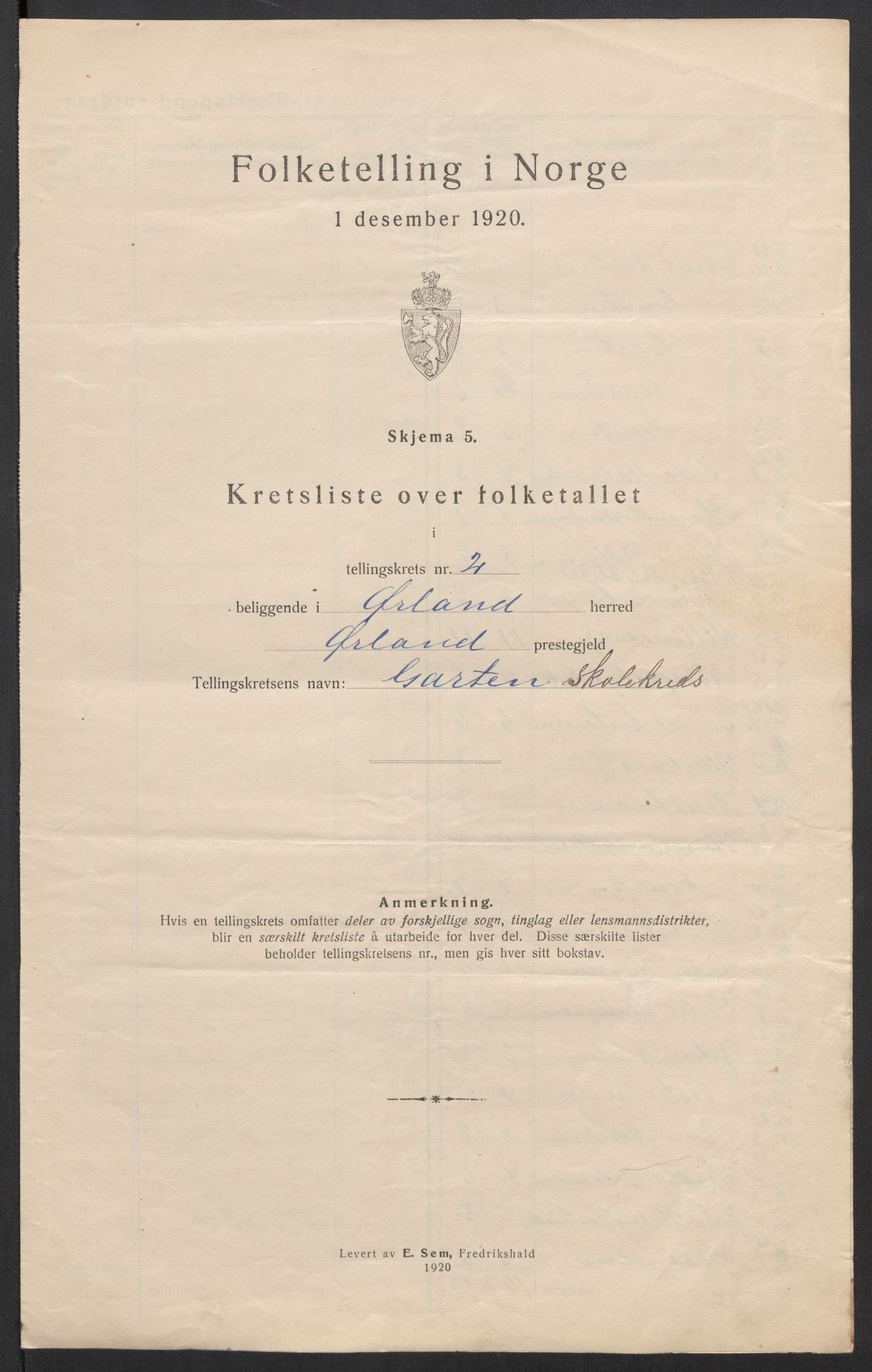 SAT, Folketelling 1920 for 1621 Ørland herred, 1920, s. 11