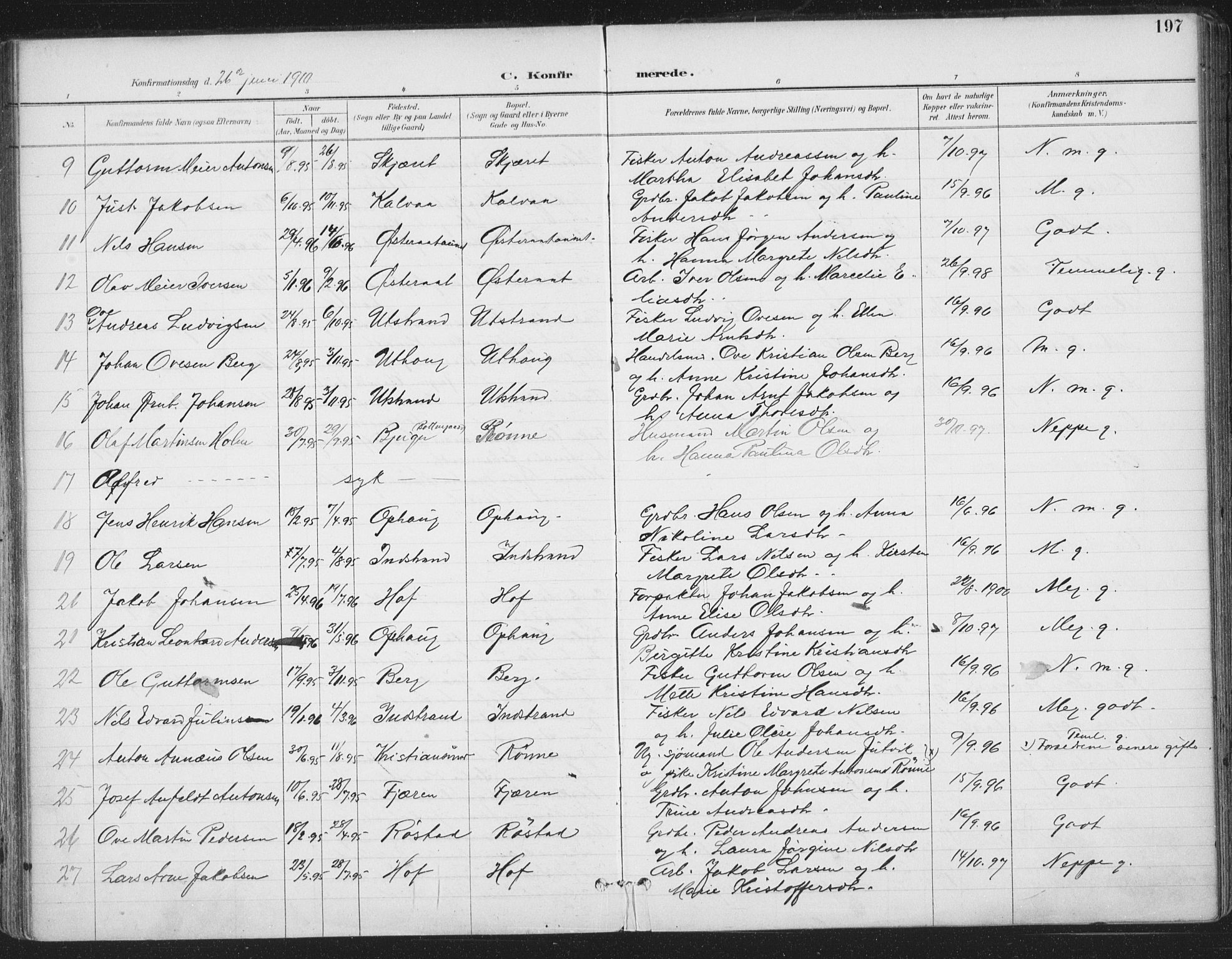 Ministerialprotokoller, klokkerbøker og fødselsregistre - Sør-Trøndelag, SAT/A-1456/659/L0743: Ministerialbok nr. 659A13, 1893-1910, s. 197