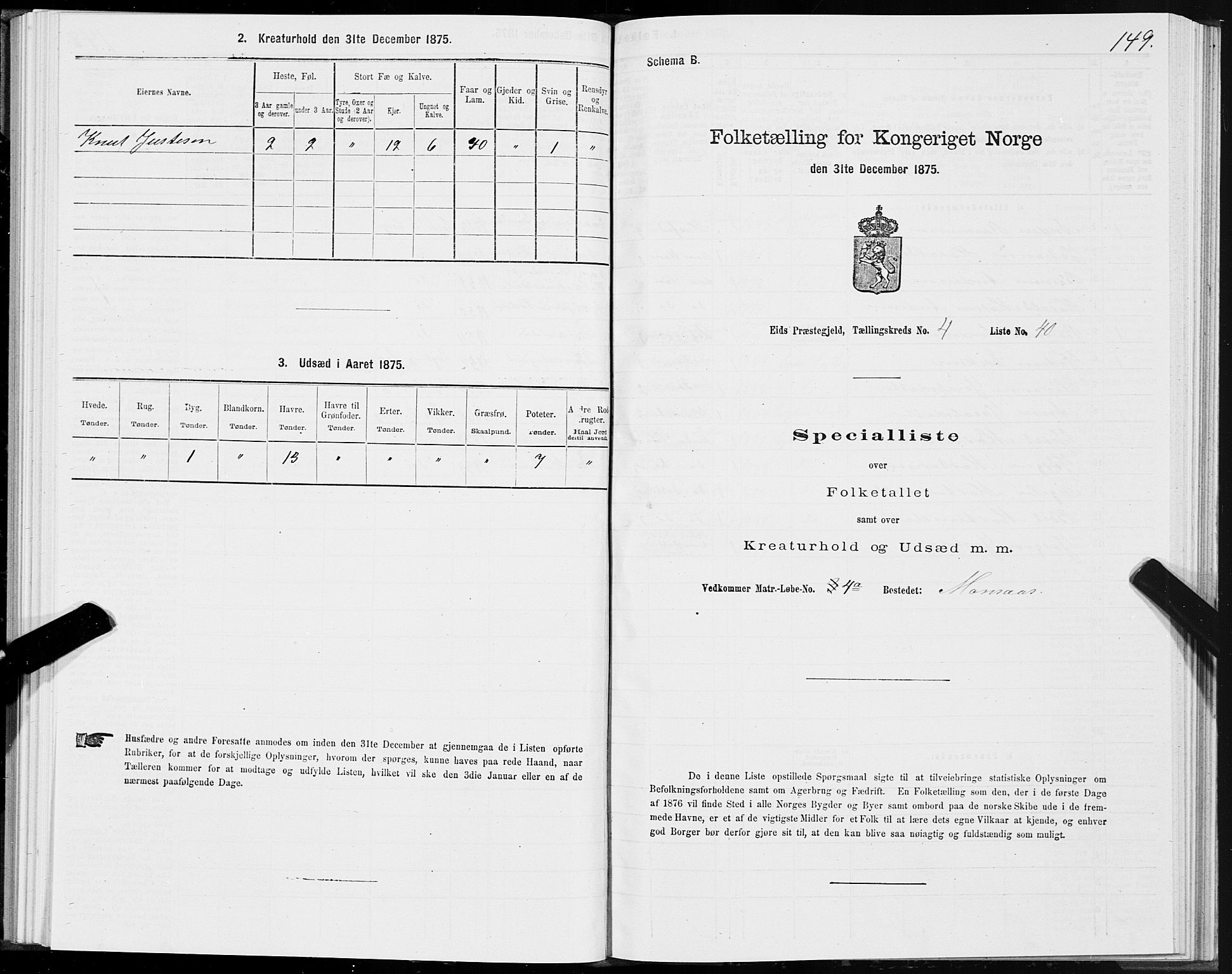 SAT, Folketelling 1875 for 1538P Eid prestegjeld, 1875, s. 2149