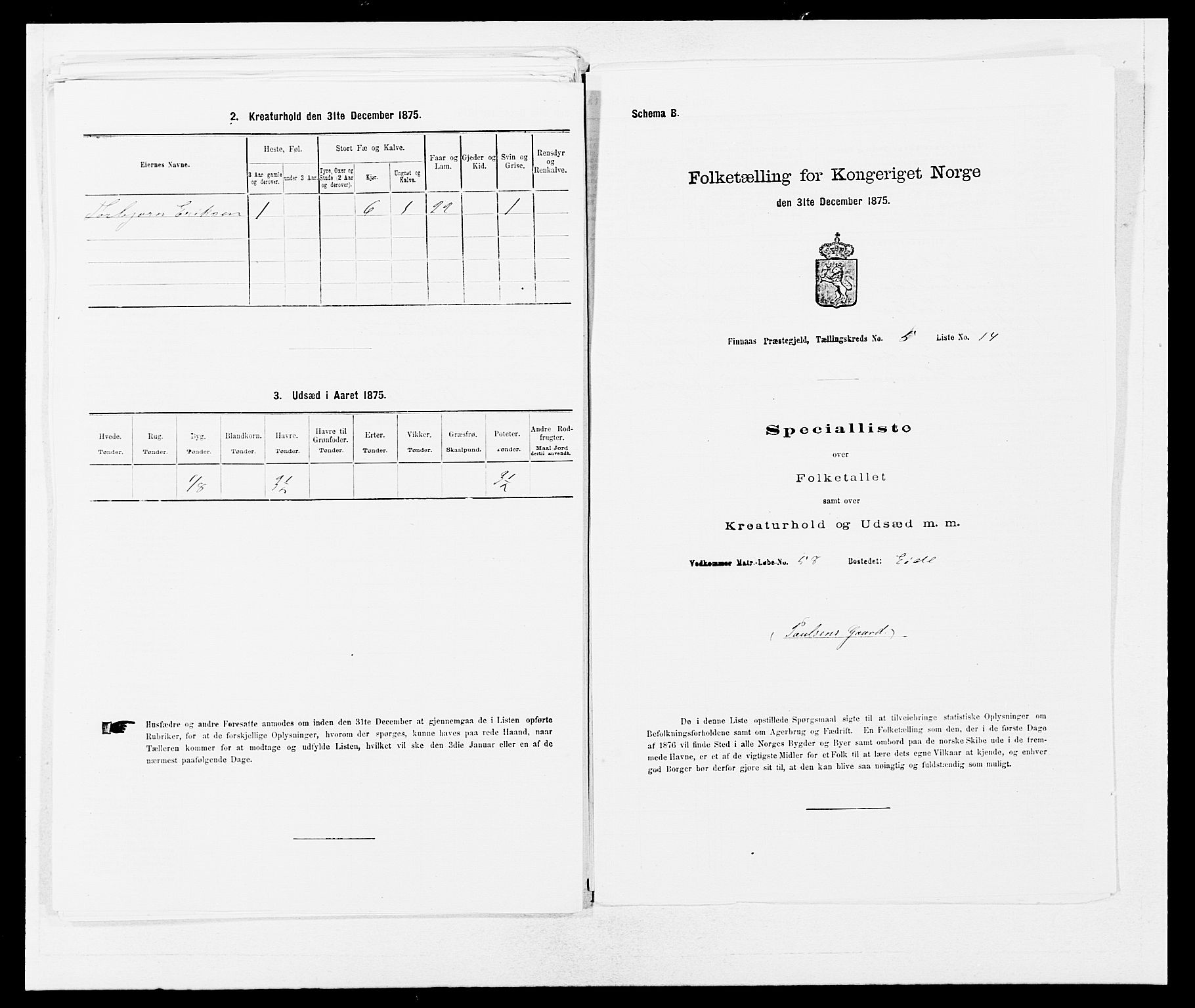 SAB, Folketelling 1875 for 1218P Finnås prestegjeld, 1875, s. 638