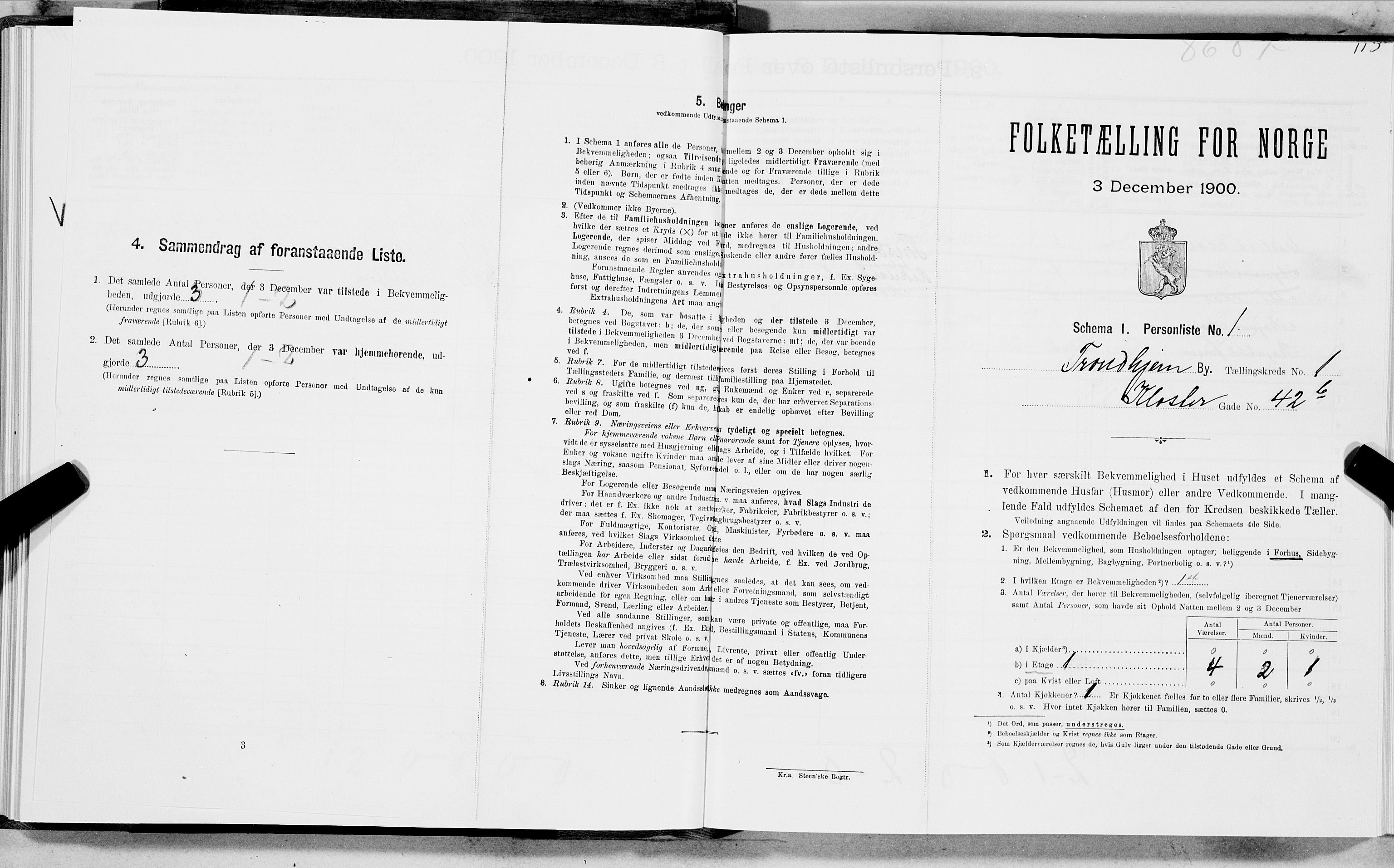 SAT, Folketelling 1900 for 1601 Trondheim kjøpstad, 1900, s. 285
