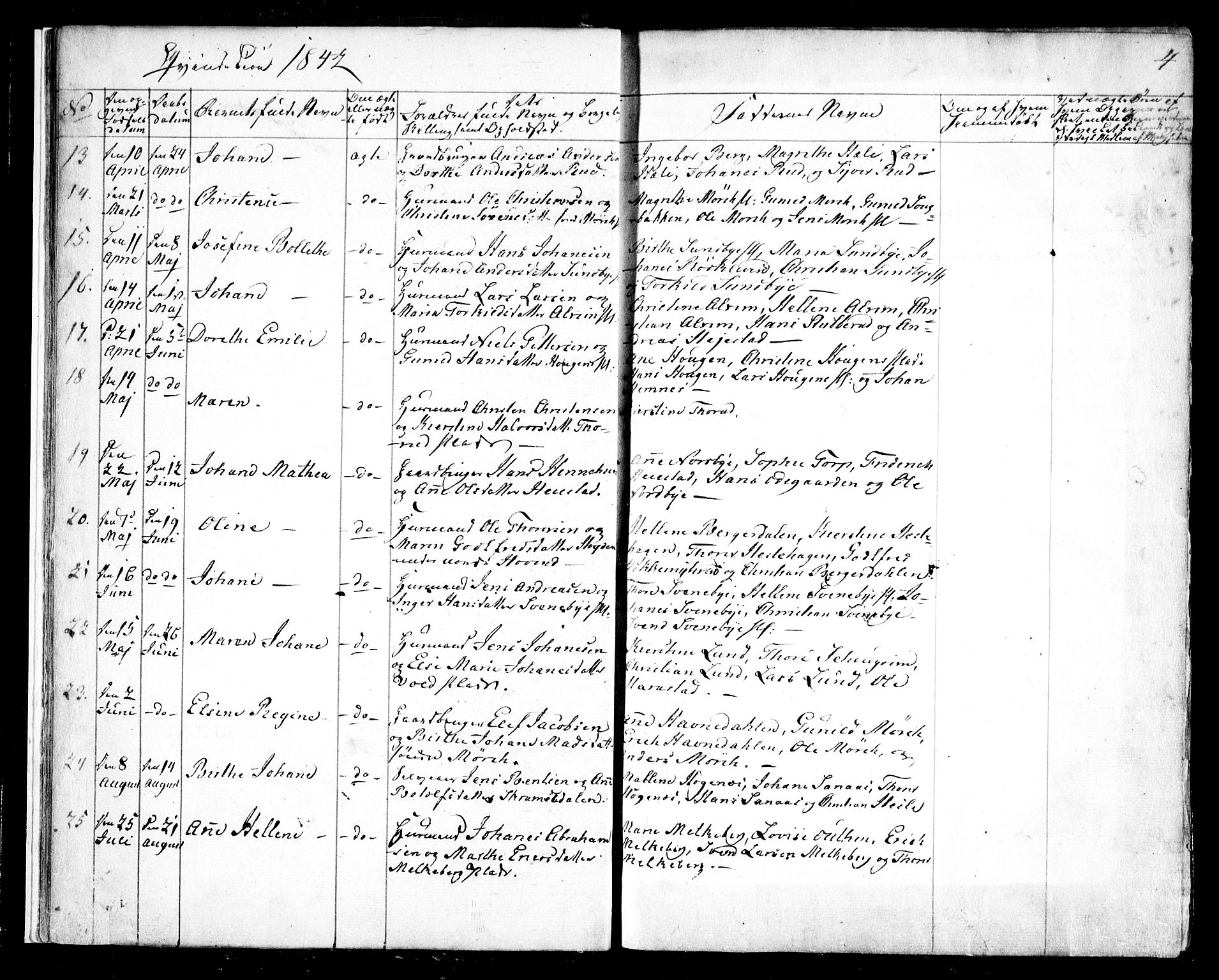 Spydeberg prestekontor Kirkebøker, SAO/A-10924/F/Fa/L0005: Ministerialbok nr. I 5, 1842-1862, s. 4