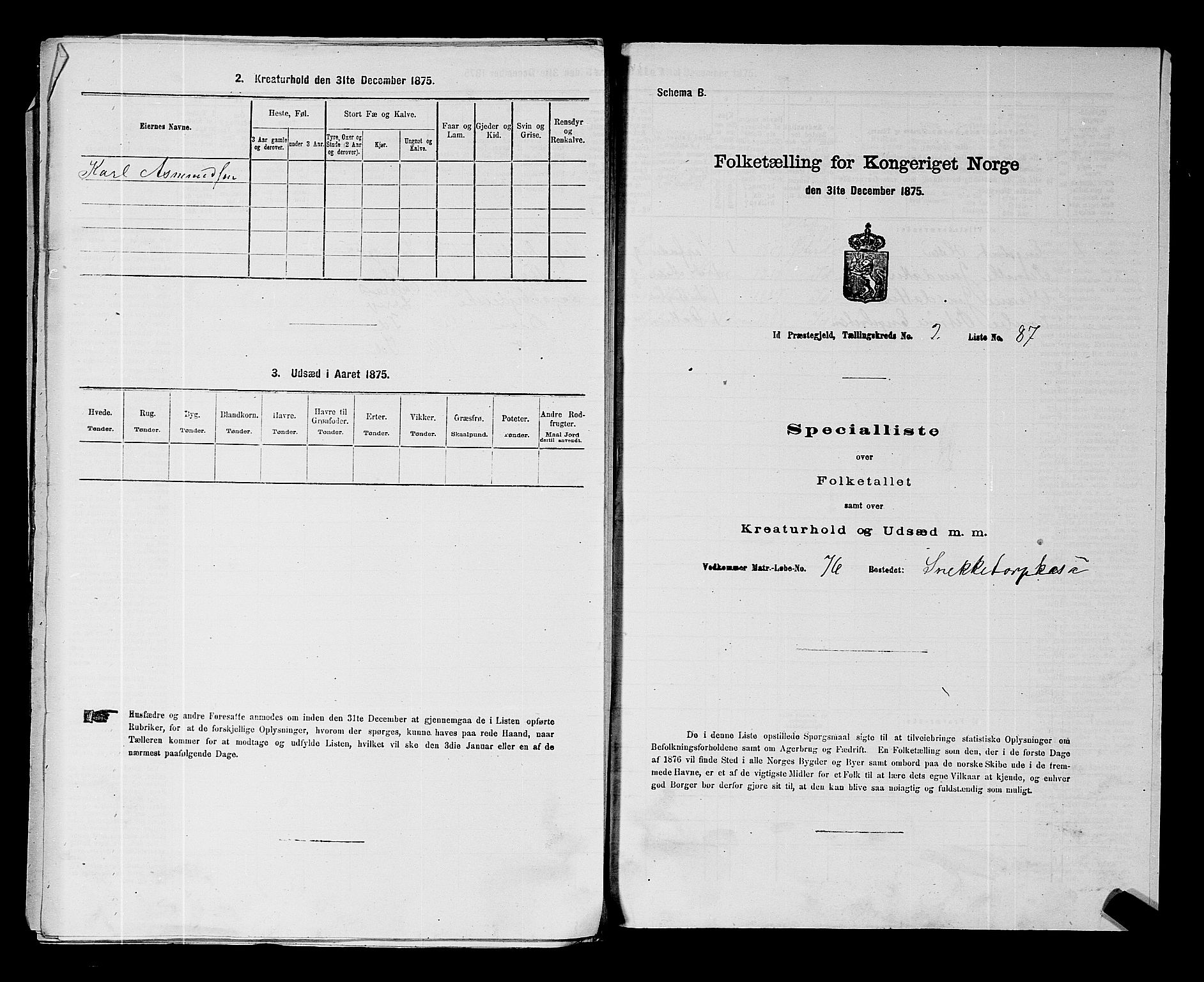 RA, Folketelling 1875 for 0117P Idd prestegjeld, 1875, s. 400