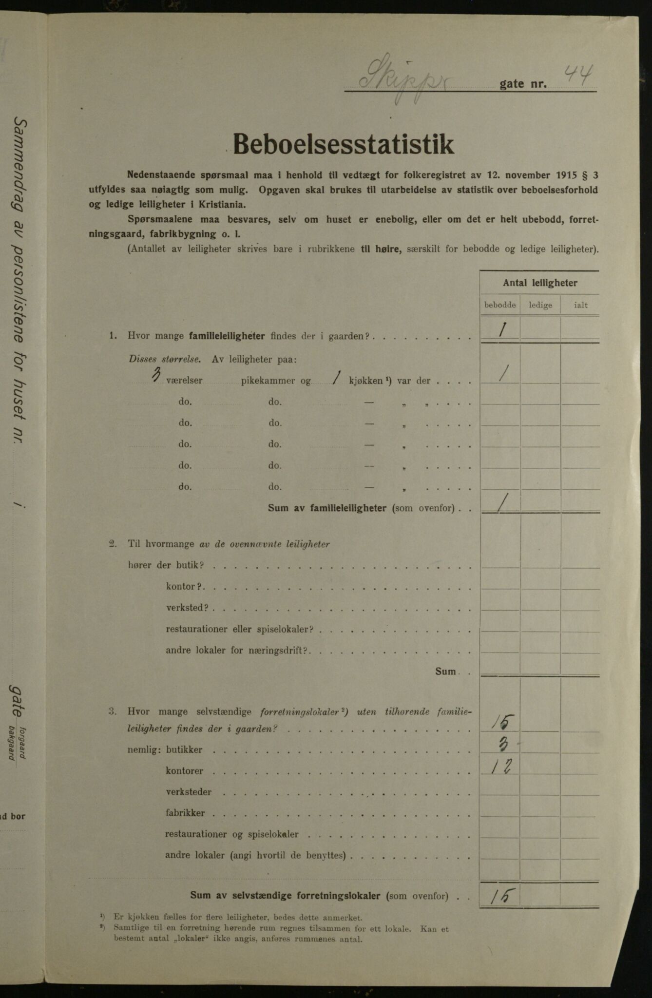 OBA, Kommunal folketelling 1.12.1923 for Kristiania, 1923, s. 106070