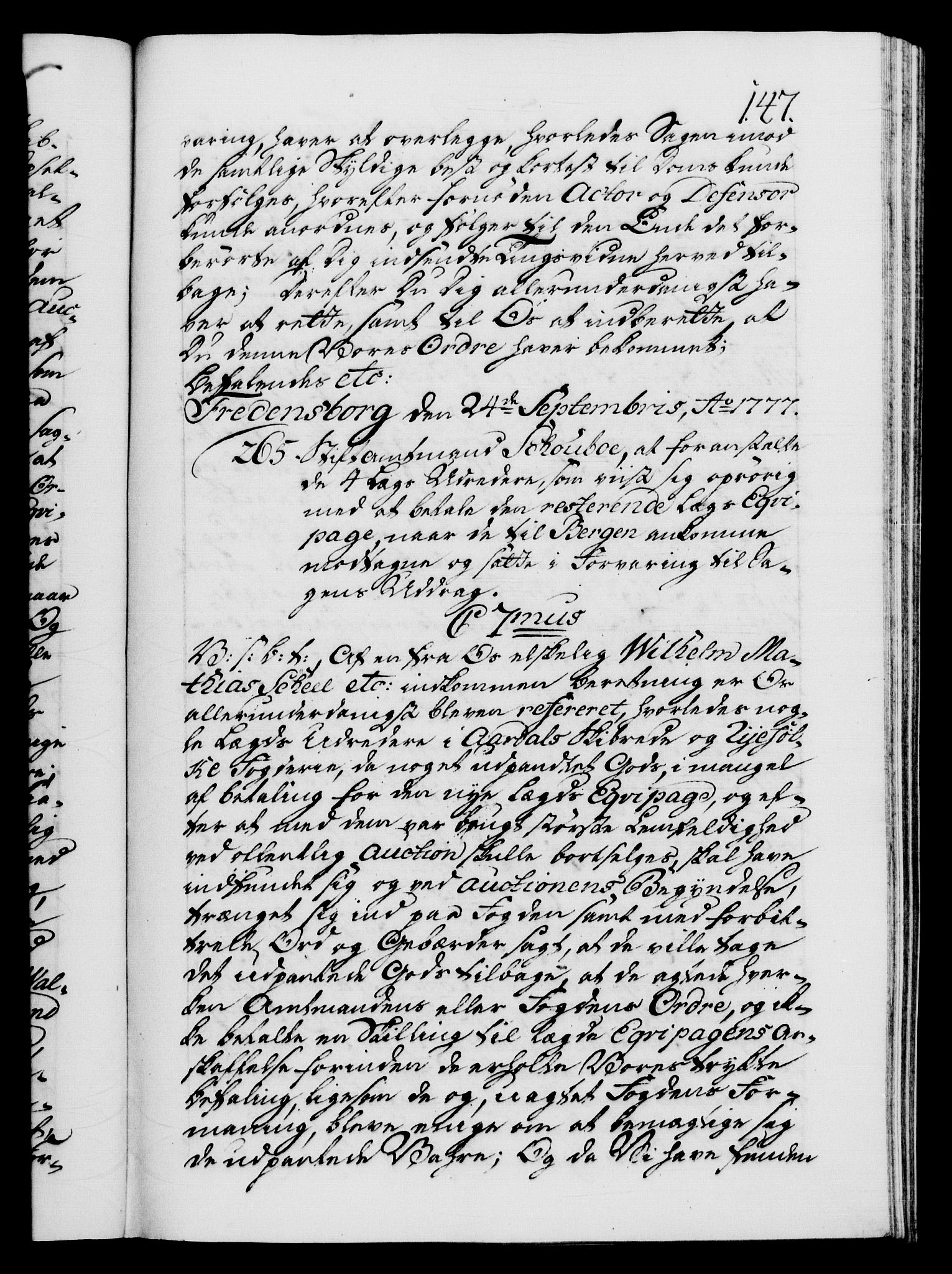 Danske Kanselli 1572-1799, AV/RA-EA-3023/F/Fc/Fca/Fcab/L0042: Norske tegnelser, 1777-1781, s. 147a