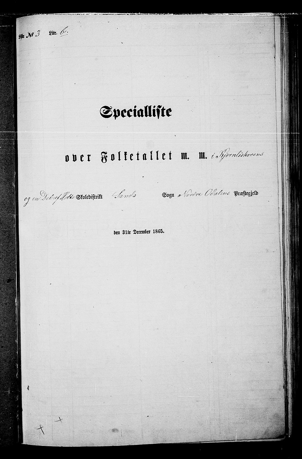 RA, Folketelling 1865 for 0418P Nord-Odal prestegjeld, 1865, s. 65