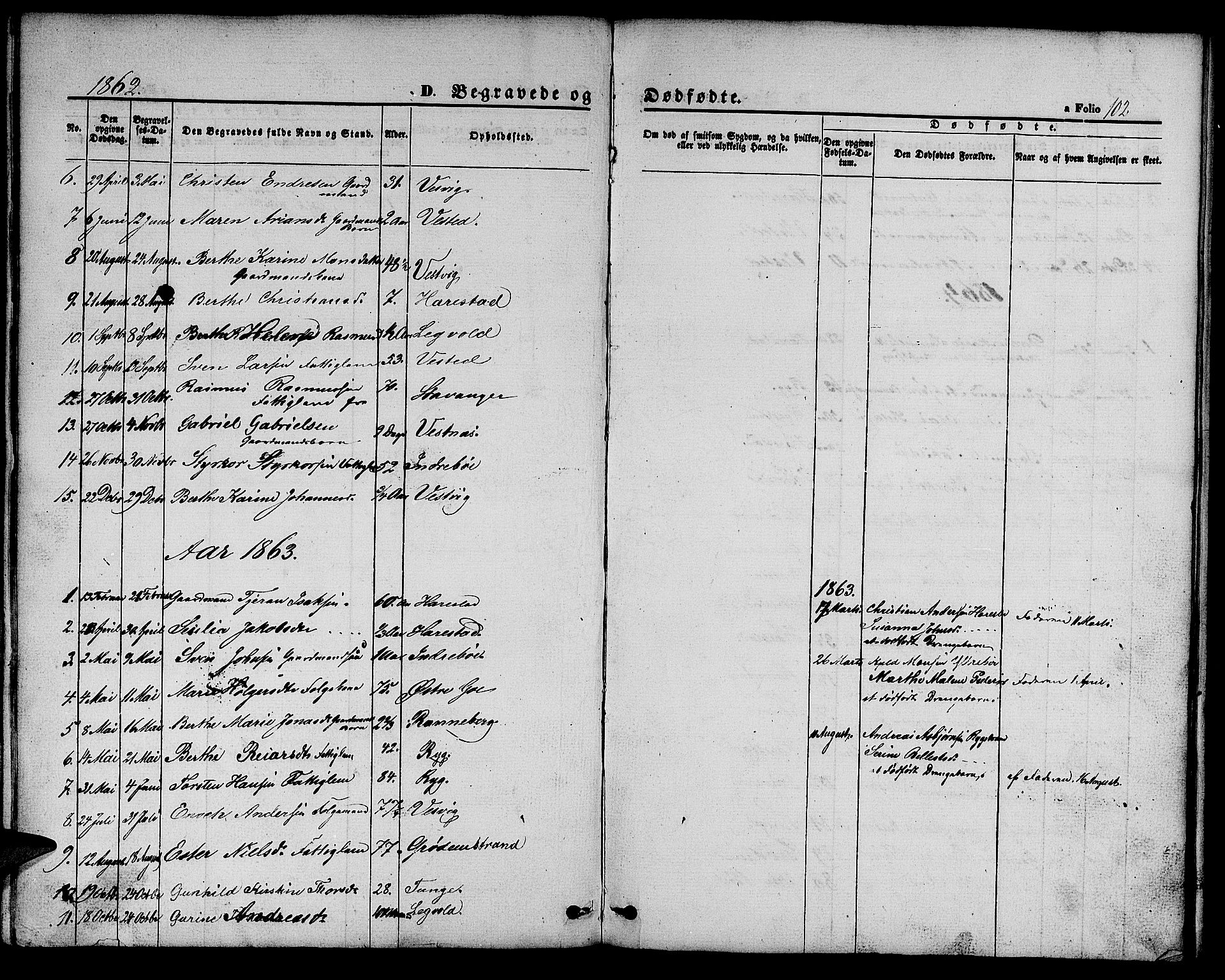 Hetland sokneprestkontor, AV/SAST-A-101826/30/30BB/L0002: Klokkerbok nr. B 2, 1856-1891, s. 102