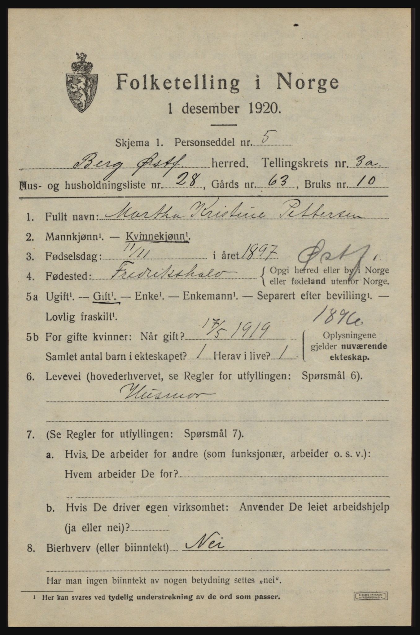 SAO, Folketelling 1920 for 0116 Berg herred, 1920, s. 5213