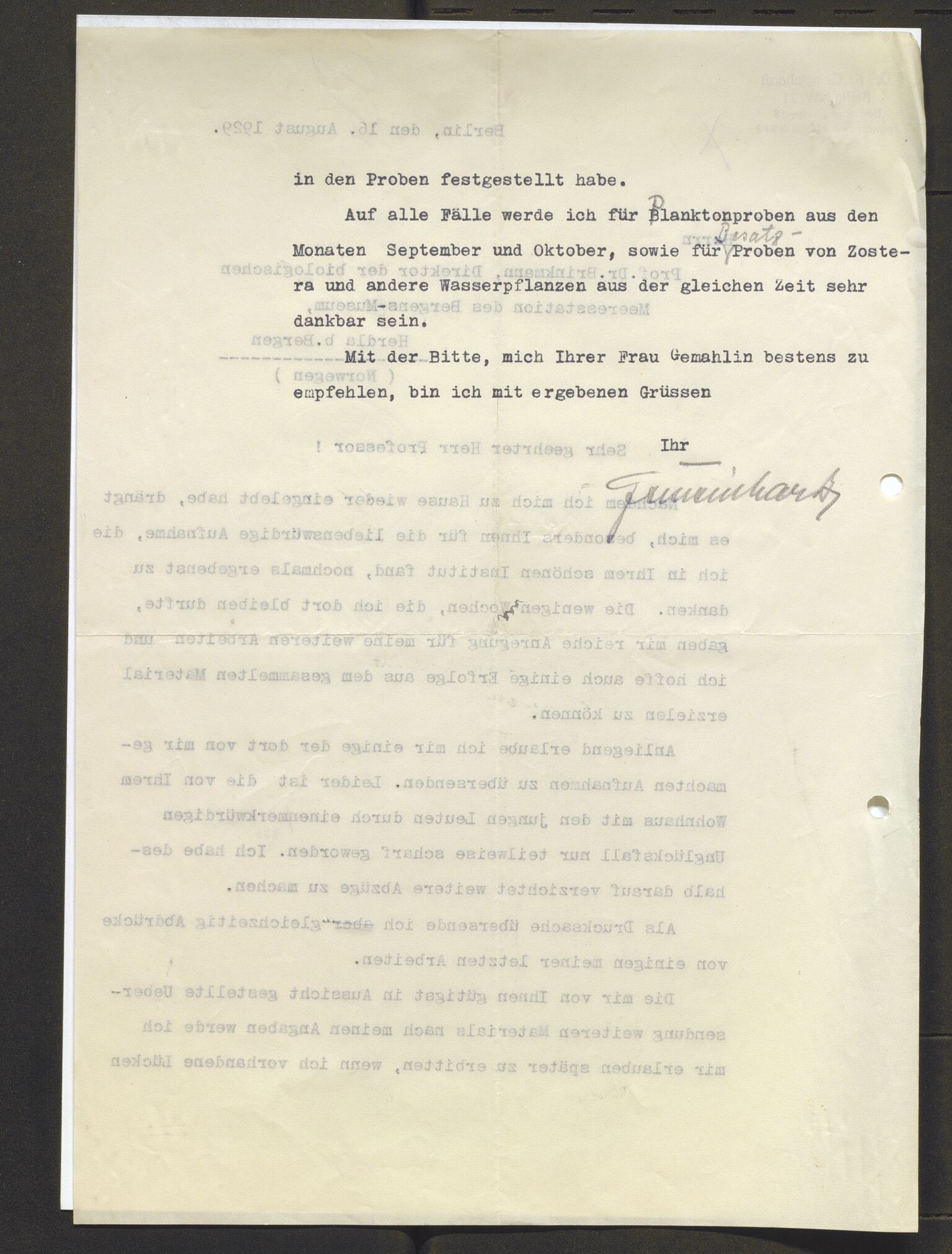 Bergens Museum, AV/SAB-A-17301/13/D/L0002: Korrespondanse , 1928-1940, s. 76