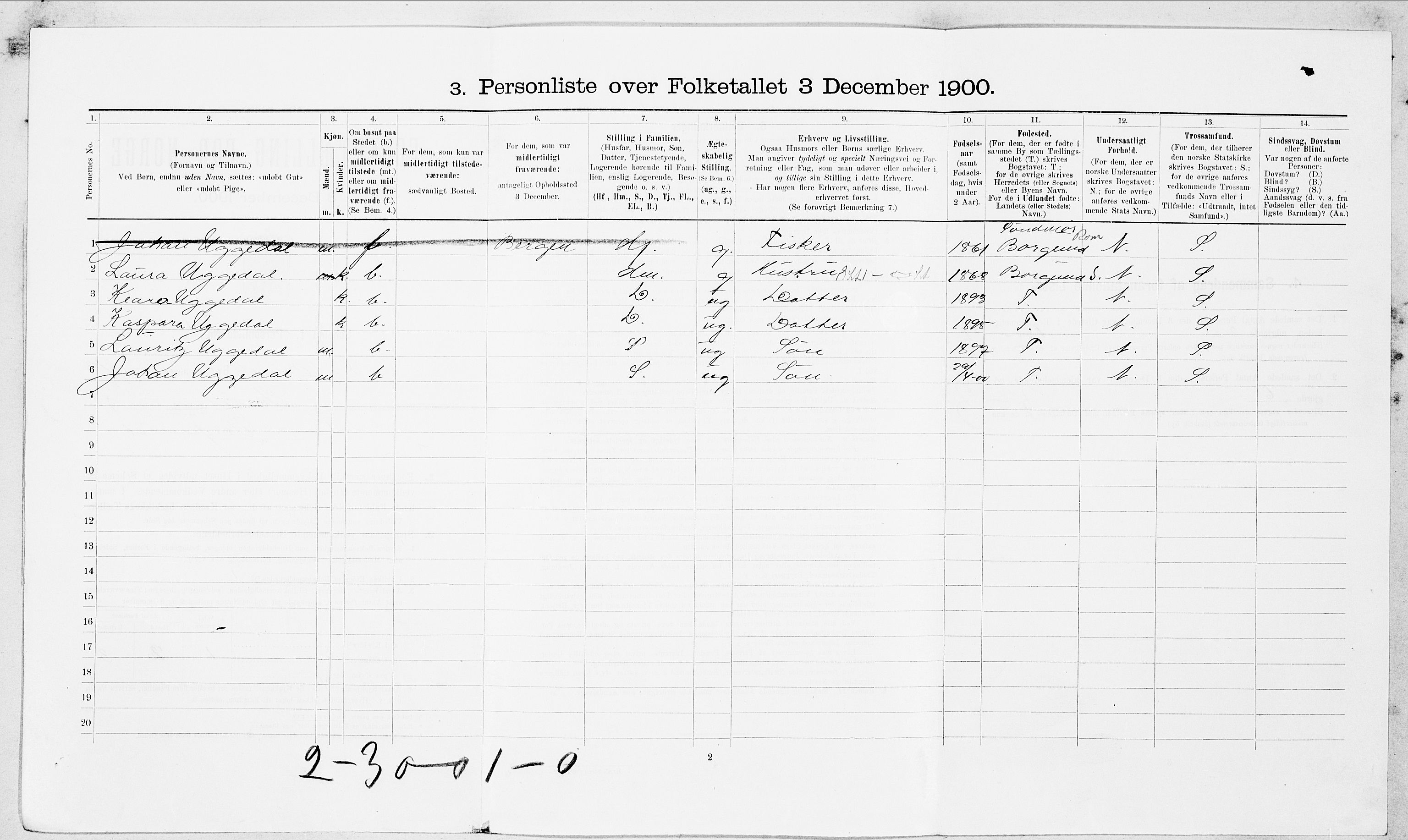 SAT, Folketelling 1900 for 1501 Ålesund kjøpstad, 1900, s. 3183