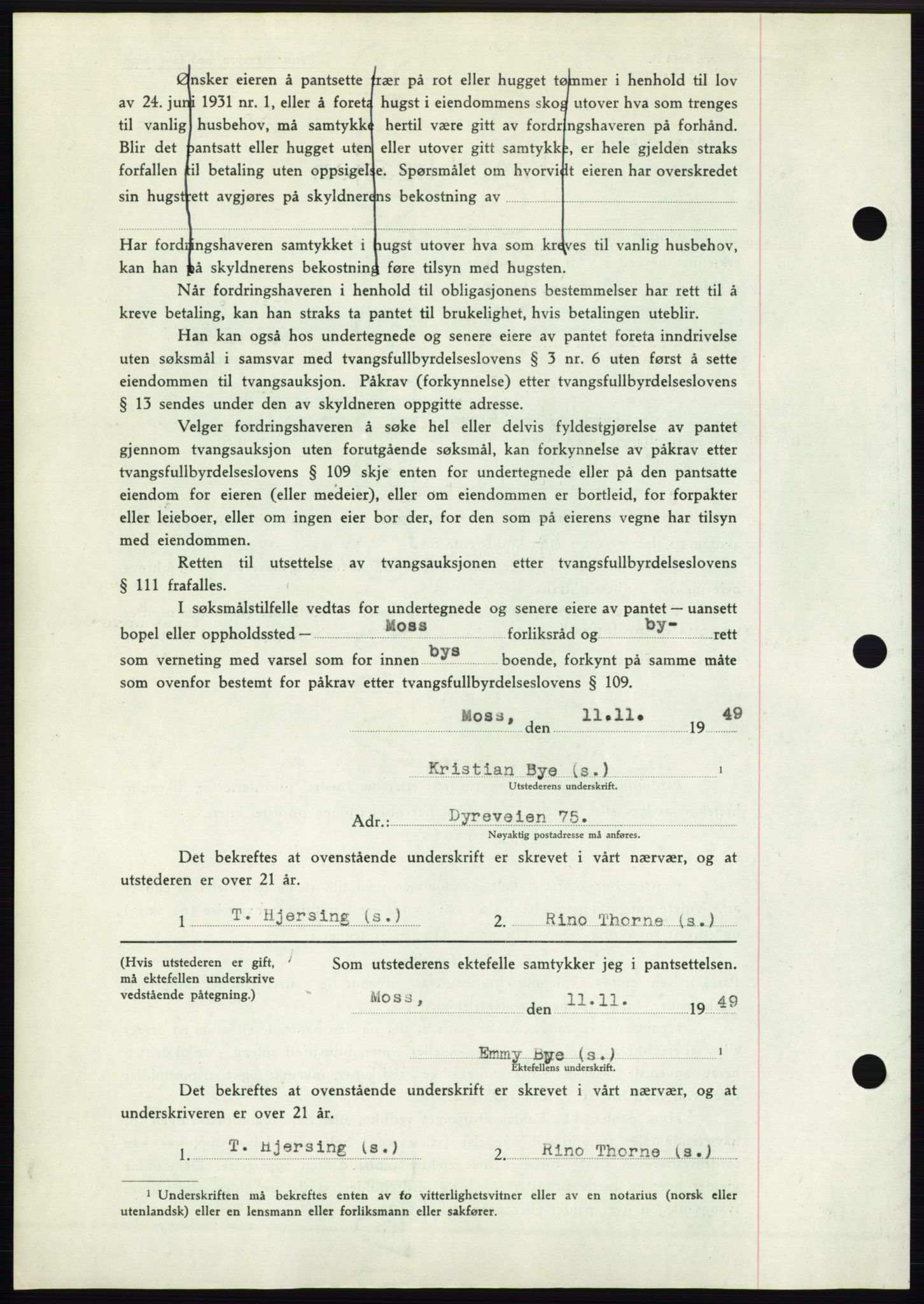 Moss sorenskriveri, SAO/A-10168: Pantebok nr. B23, 1949-1950, Dagboknr: 3471/1949