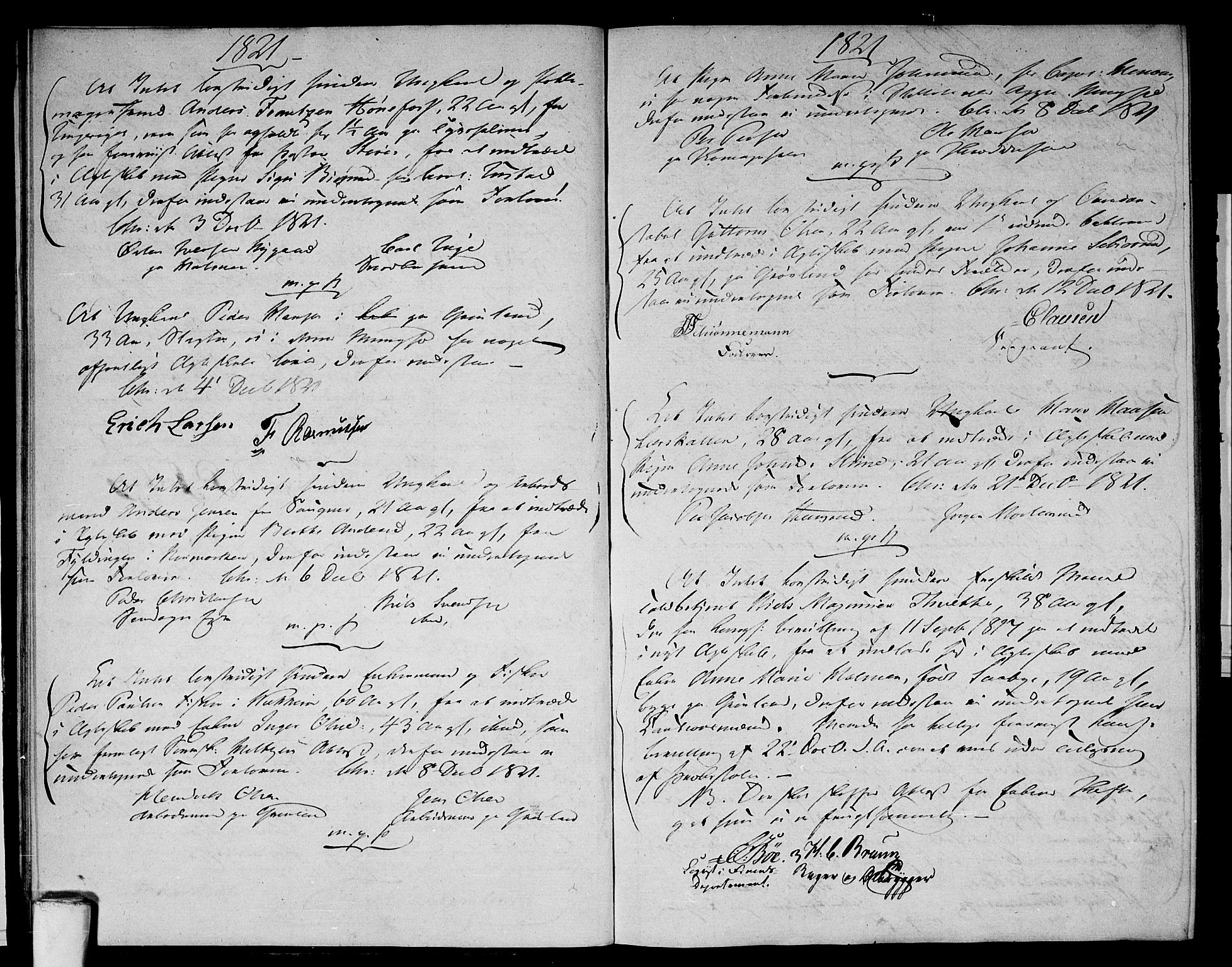 Aker prestekontor kirkebøker, AV/SAO-A-10861/L/L0006: Forlovererklæringer nr. 6, 1821-1826