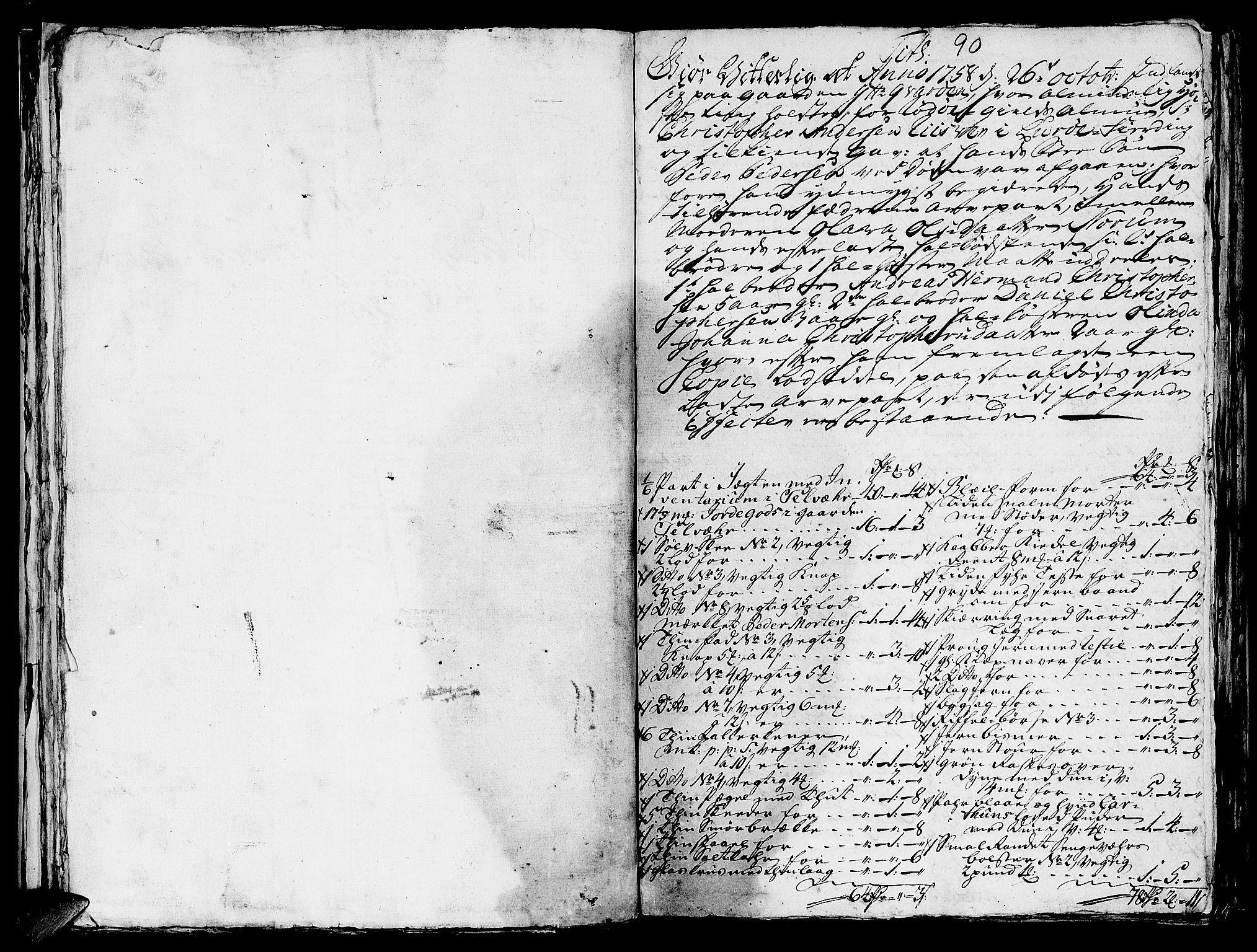 Helgeland sorenskriveri, AV/SAT-A-0004/3/3A/L0041: Konseptprotokoll 26, 1758, s. 89b-90a