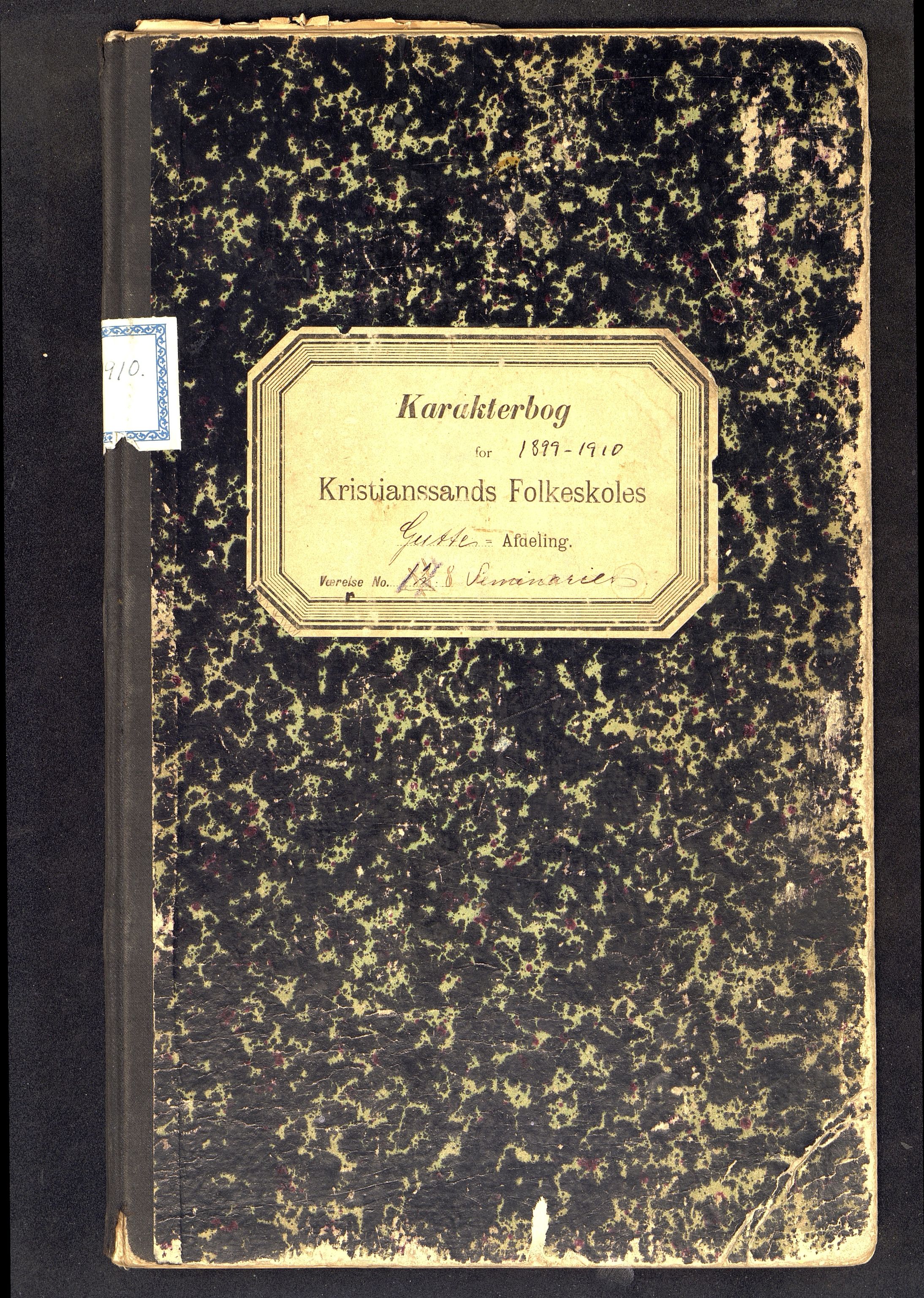 Kristiansand By - Øvingsskolen, ARKSOR/1001KG561/G/Gb/L0001/0008: Karakterprotokoller / Karakterprotokoll, 1899-1910