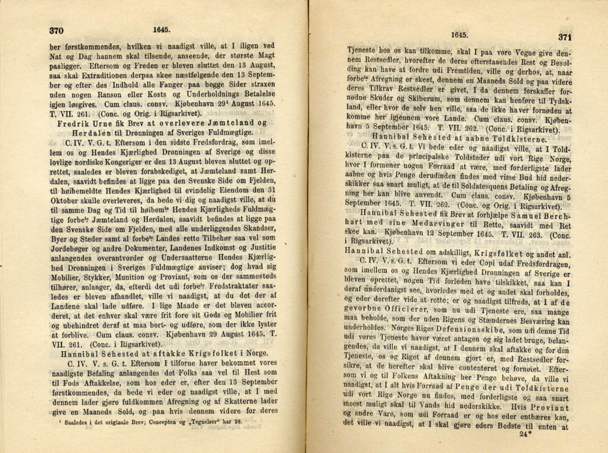 Publikasjoner utgitt av Det Norske Historiske Kildeskriftfond, PUBL/-/-/-: Norske Rigs-Registranter, bind 8, 1641-1648, s. 370-371