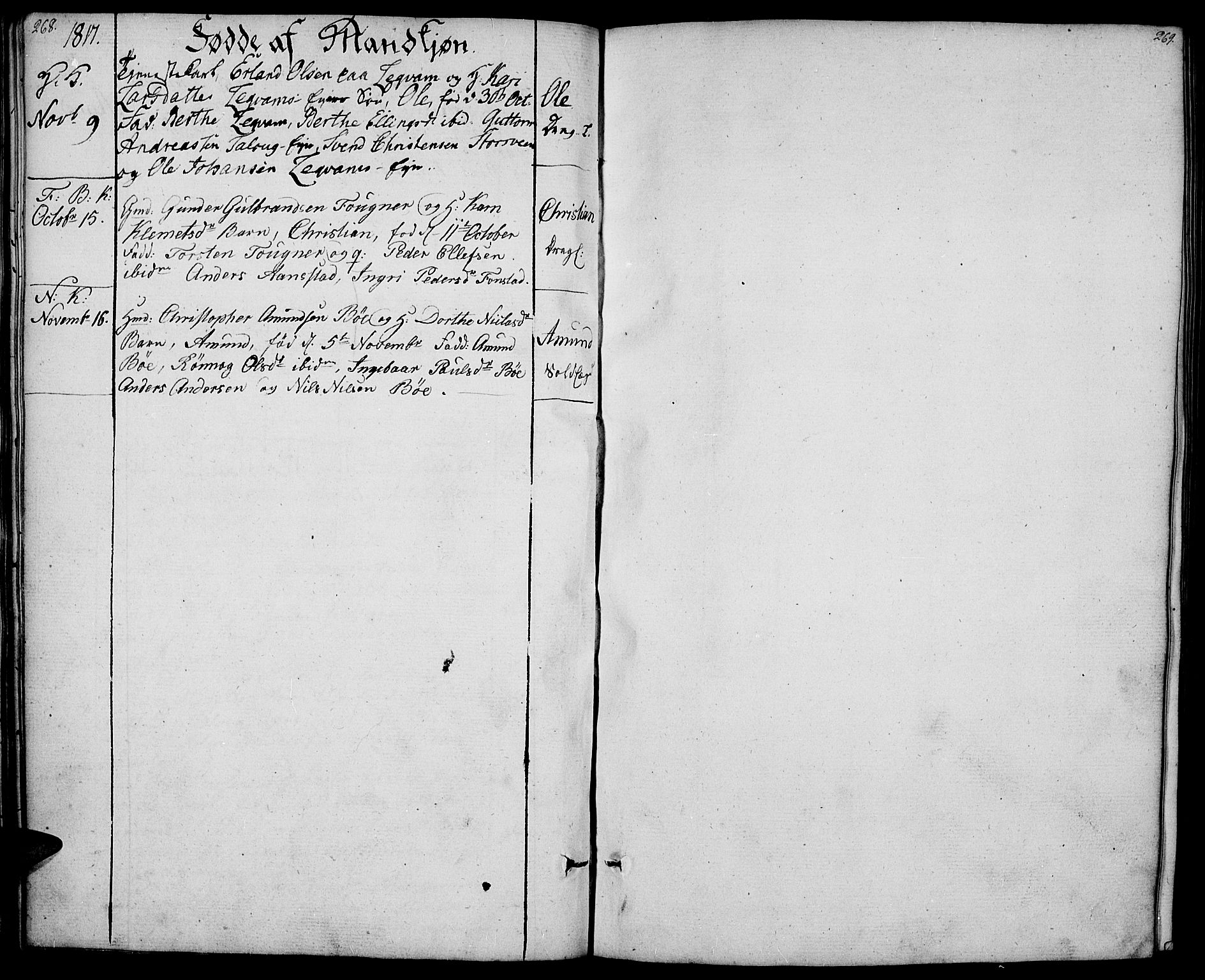 Gausdal prestekontor, AV/SAH-PREST-090/H/Ha/Haa/L0004: Ministerialbok nr. 4, 1809-1817, s. 268-269