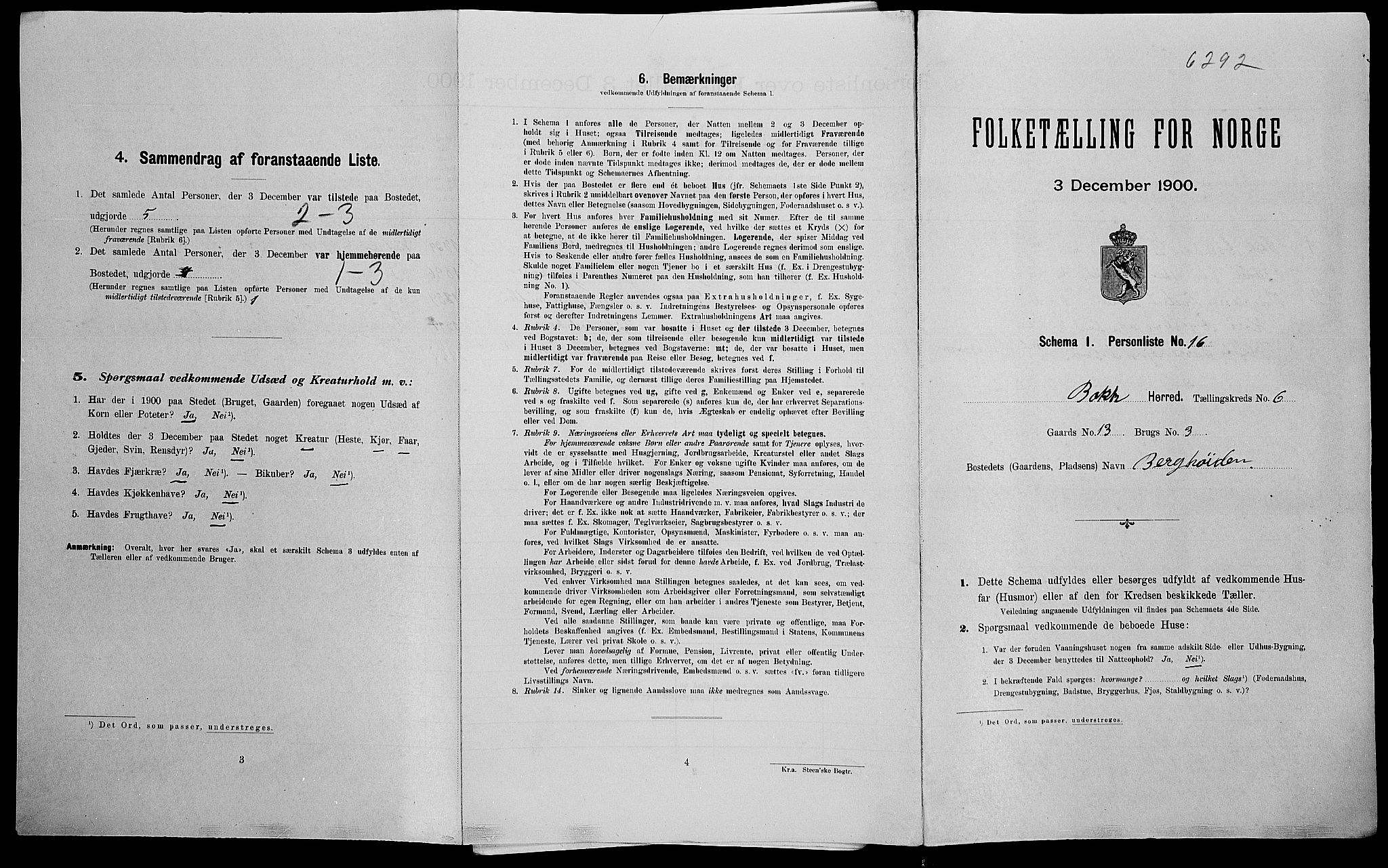 SAK, Folketelling 1900 for 1045 Bakke herred, 1900, s. 348