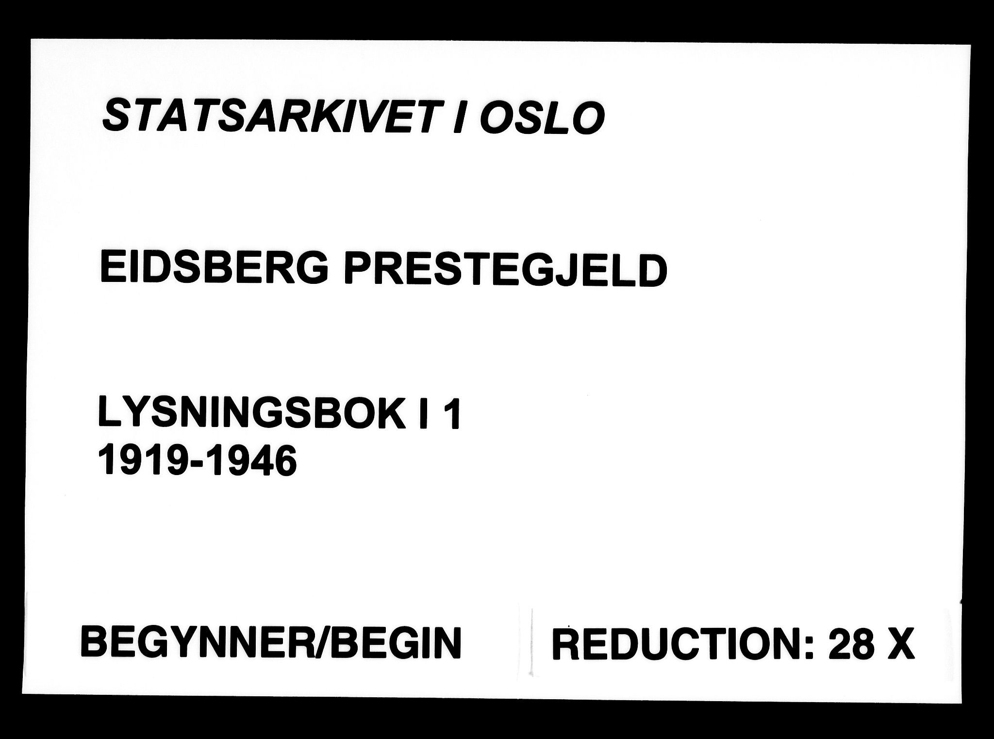 Eidsberg prestekontor Kirkebøker, AV/SAO-A-10905/H/Ha/L0001: Lysningsprotokoll nr. I 1, 1919-1946