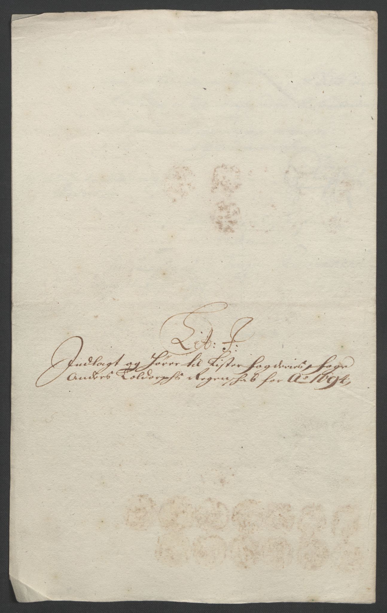 Rentekammeret inntil 1814, Reviderte regnskaper, Fogderegnskap, AV/RA-EA-4092/R43/L2545: Fogderegnskap Lista og Mandal, 1694-1695, s. 96