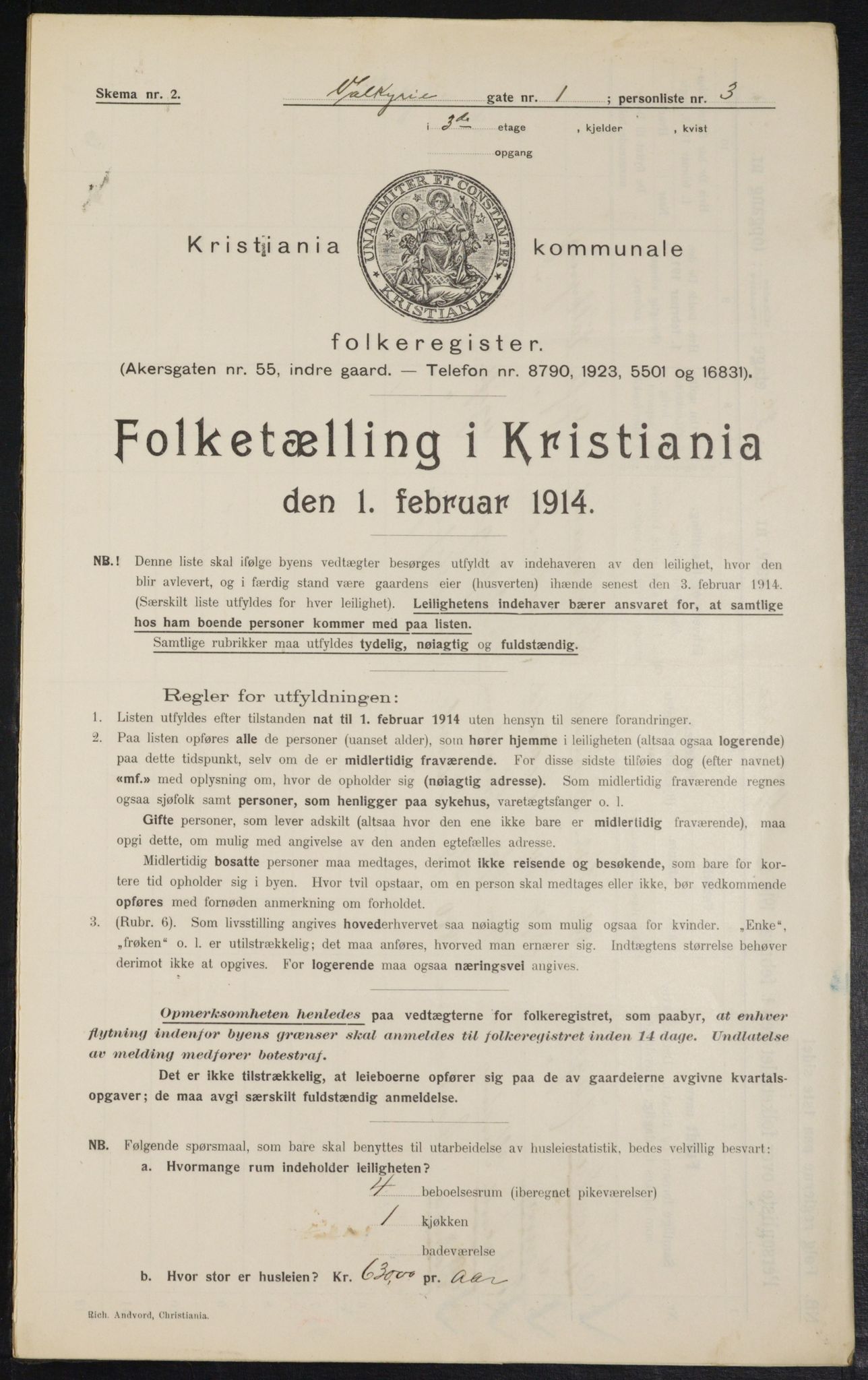 OBA, Kommunal folketelling 1.2.1914 for Kristiania, 1914, s. 122670